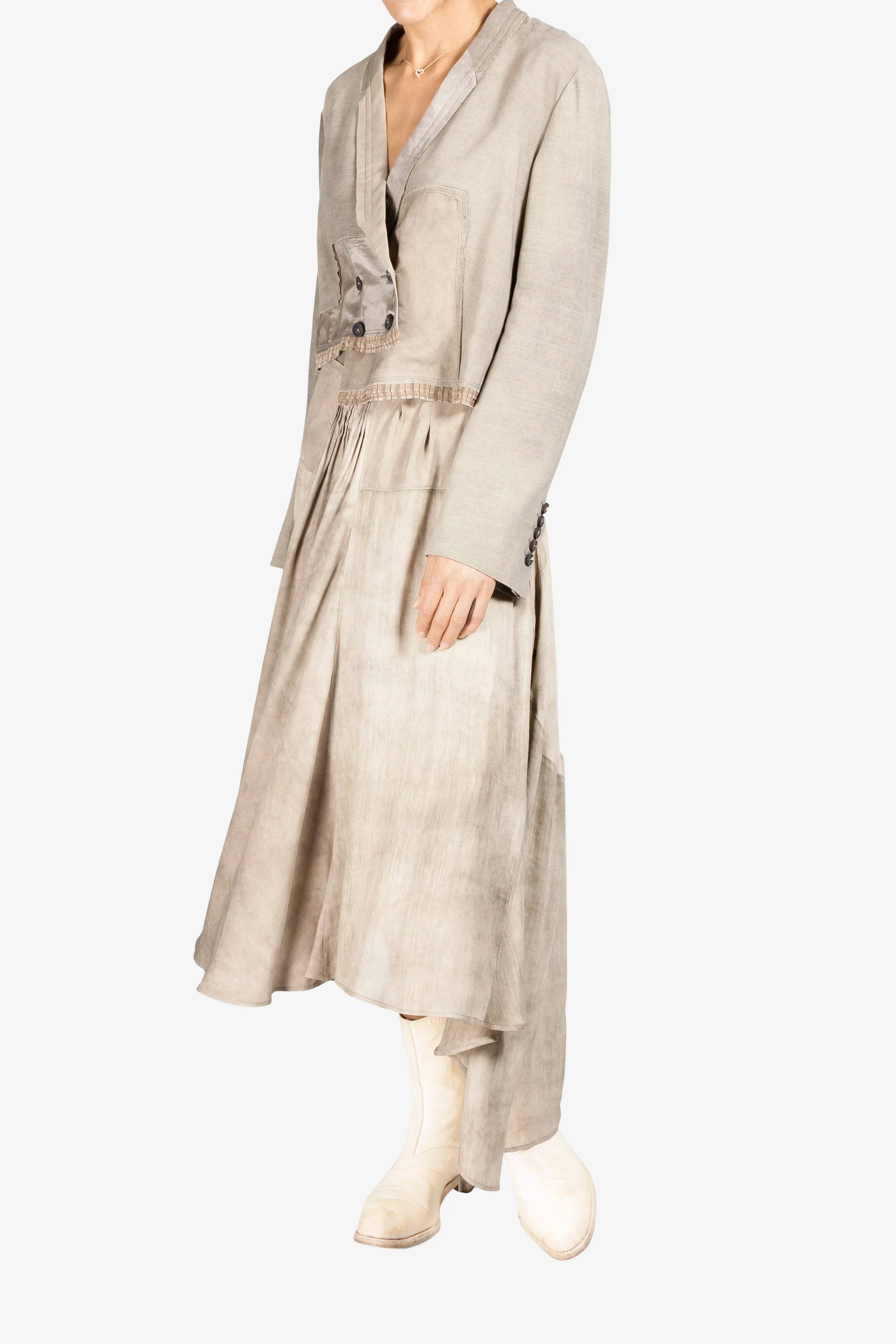 Asymmetric Hemline Long Skirt - Image 2