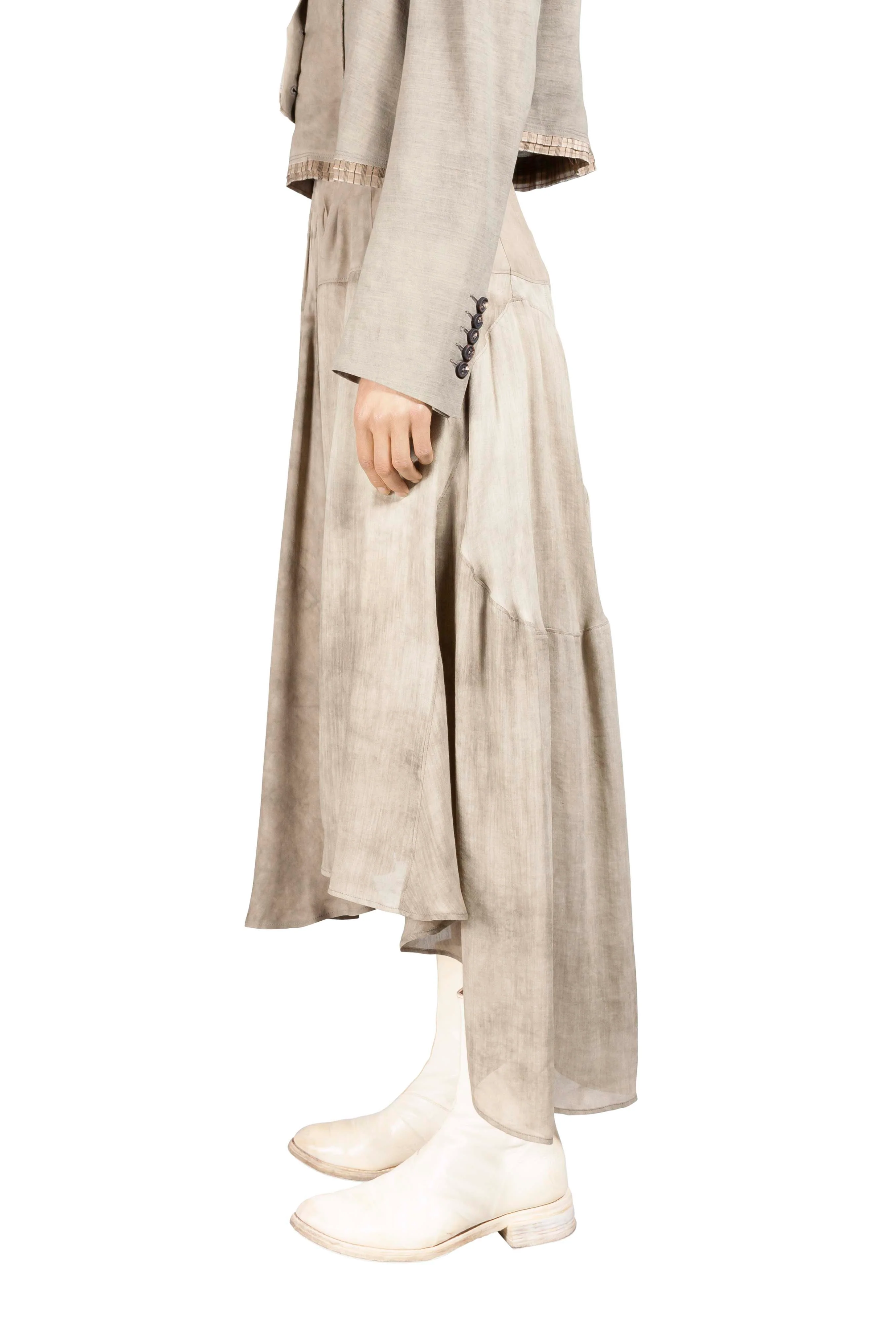 Asymmetric Hemline Long Skirt - Image 3