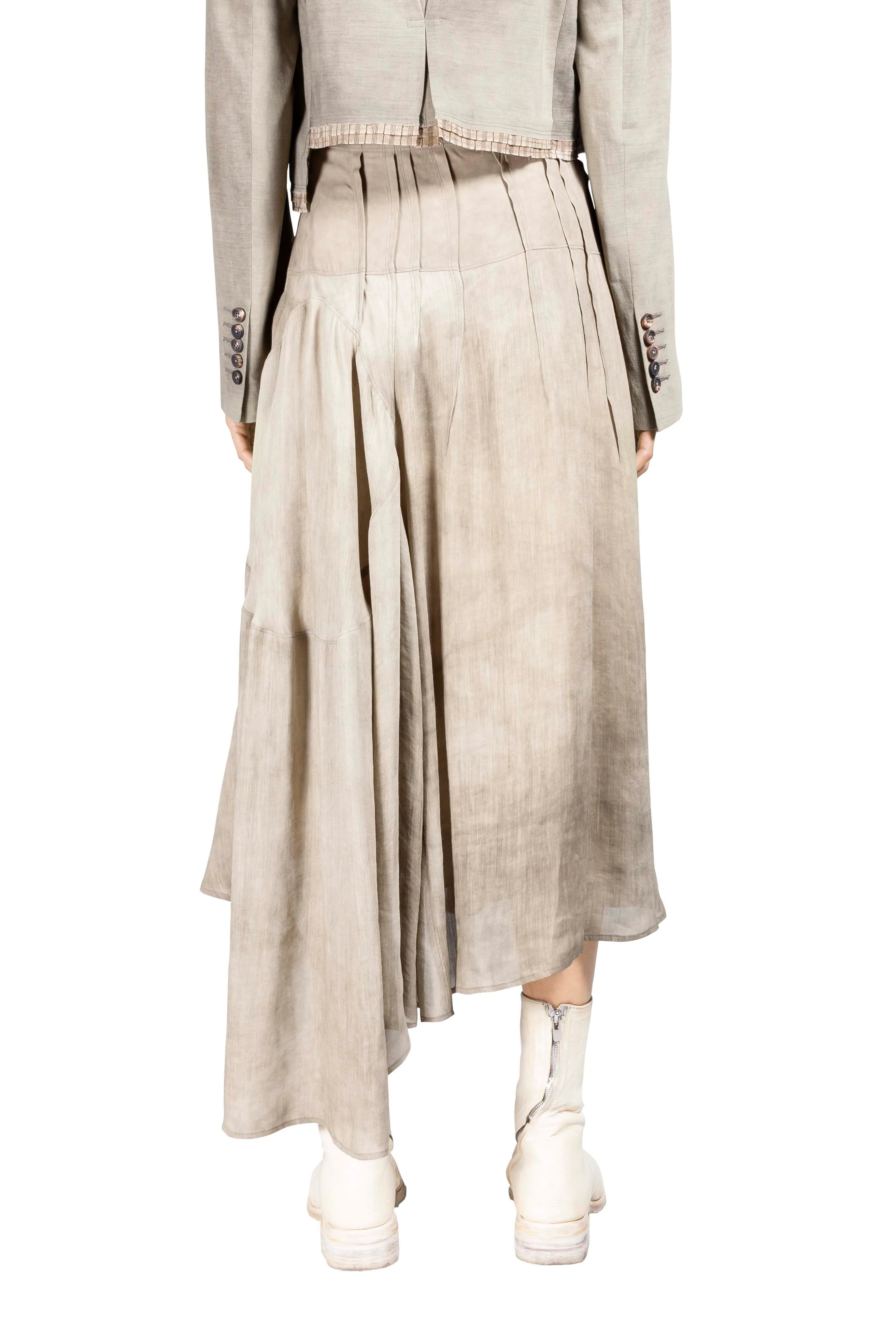 Asymmetric Hemline Long Skirt - Image 4