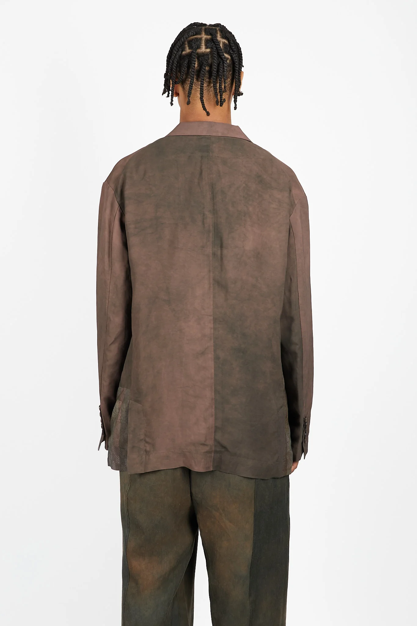 Asymmetric Printed Patchwork Blazer - Image 3