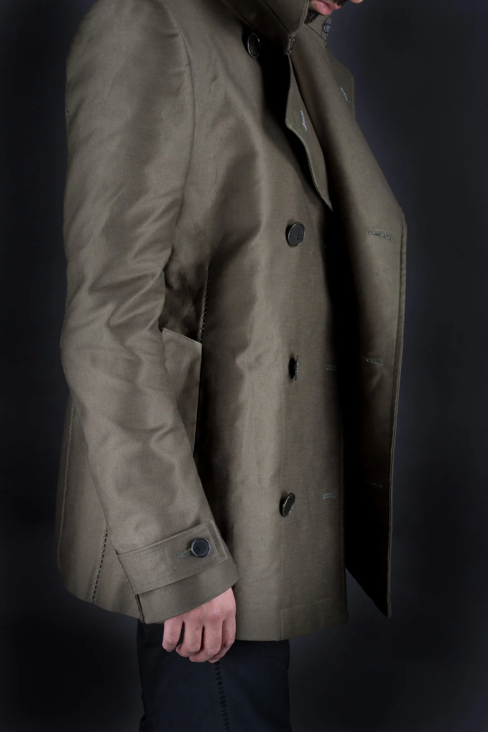 Unlined Visible Overlock Dead End Caban - Image 4