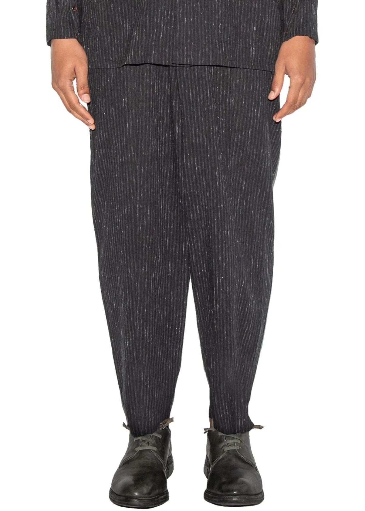 Slim-Fit Hand Woven Yarn Dyed Trousers