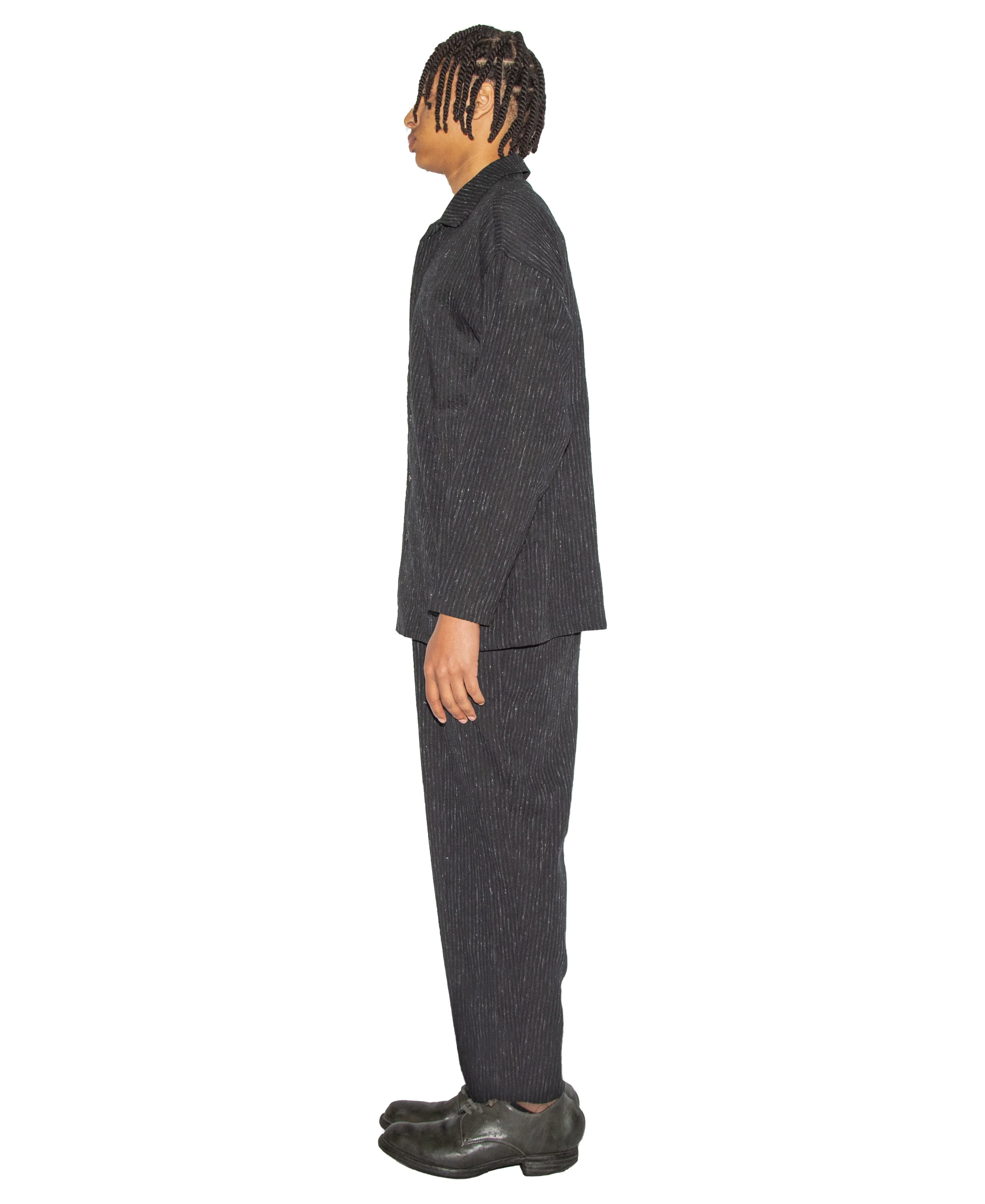 Slim-Fit Hand Woven Yarn Dyed Trousers - Image 4
