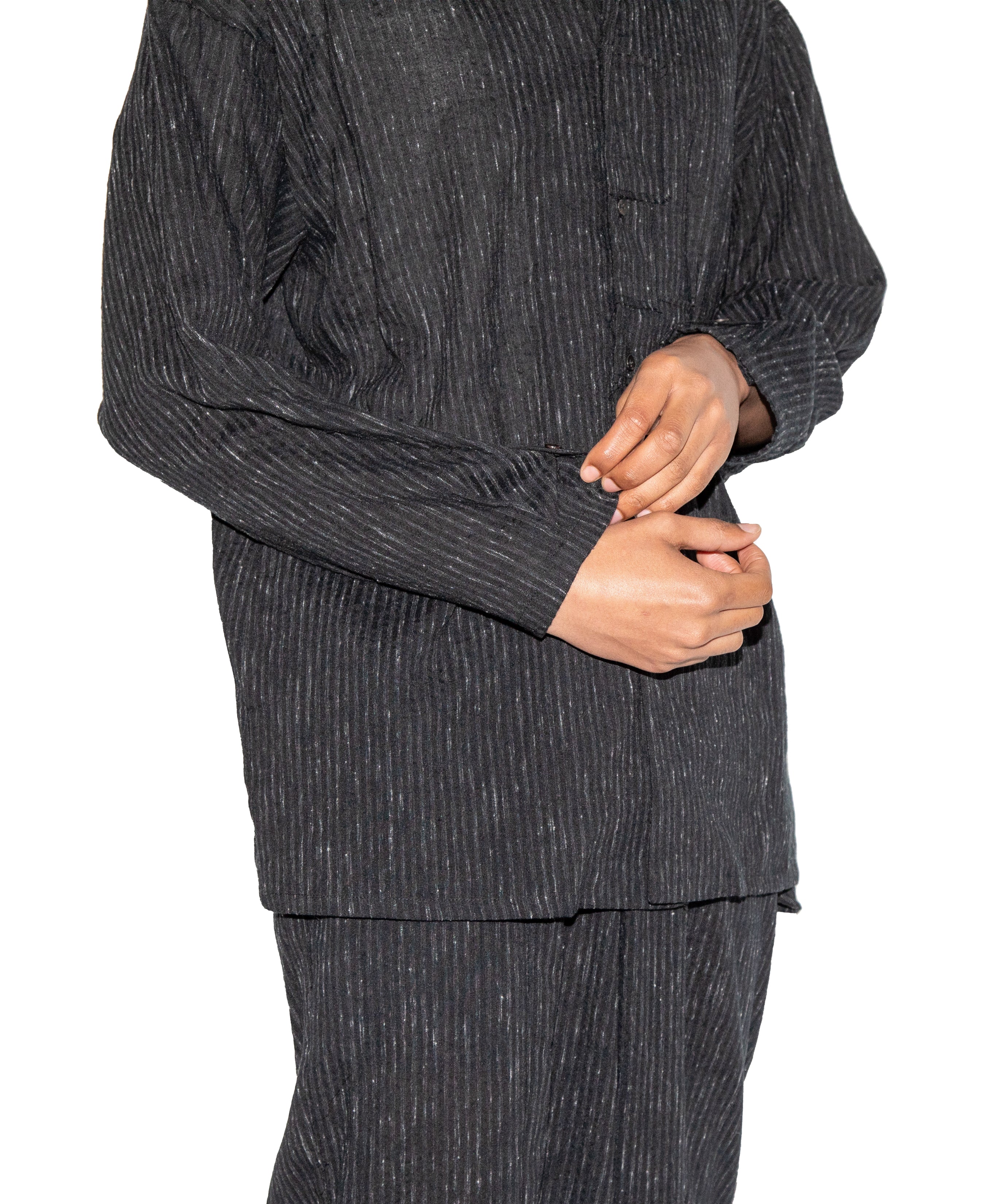 Relaxed Fit Hand Woven and Dyed Floral Patch Shirt - Image 2