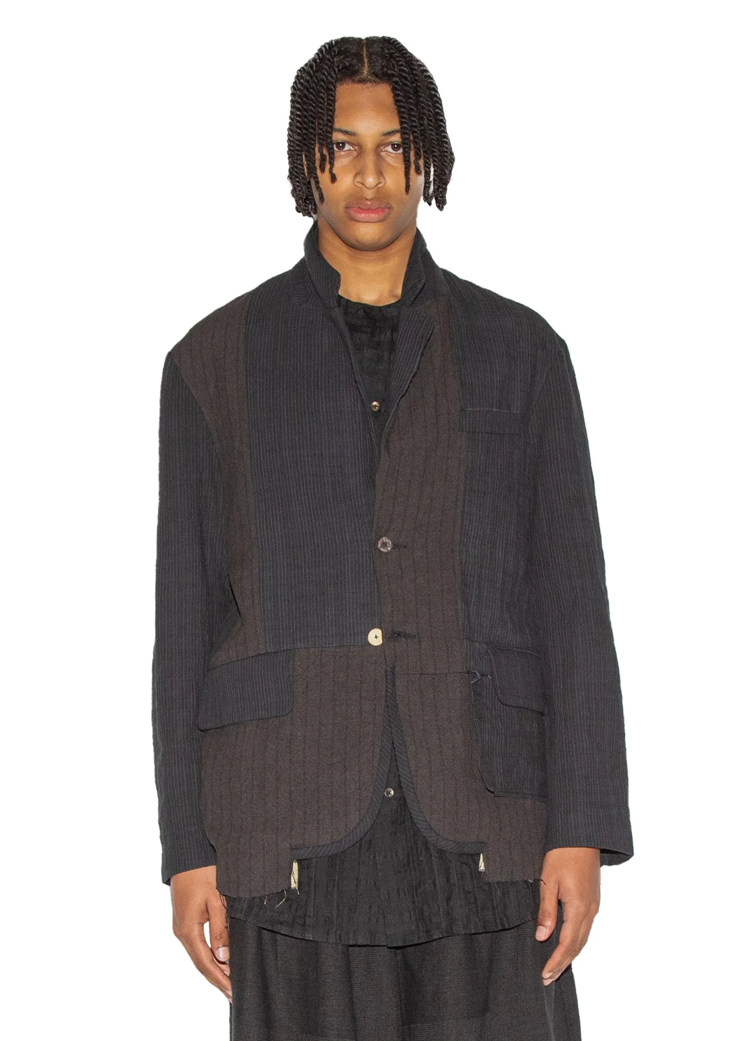 Slim-Fit Hand Woven and Dyed Patch Blazer