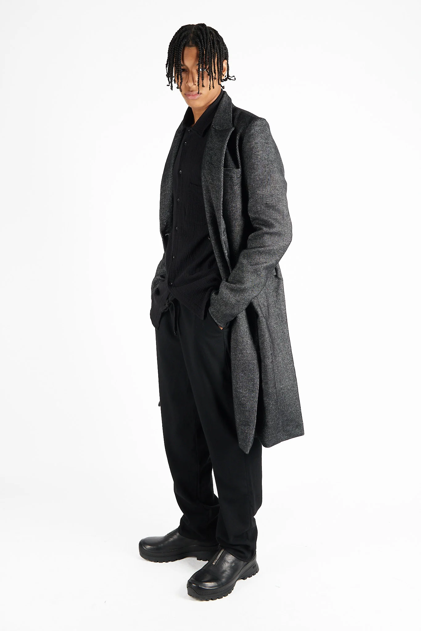 Double Breasted Peak Lapel Coat - Image 2