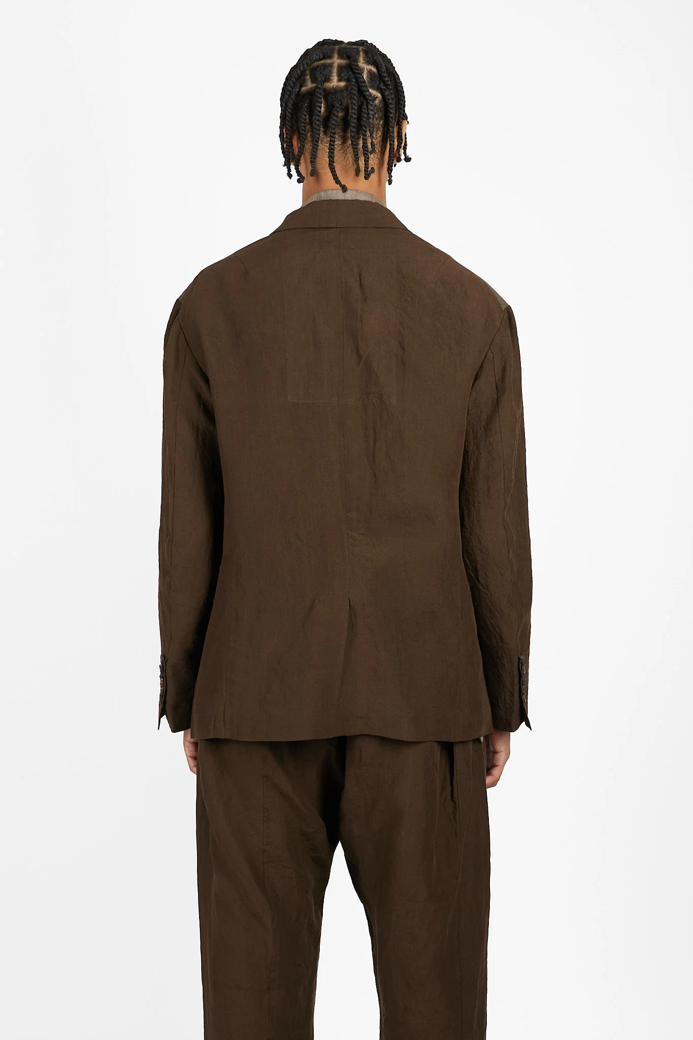 Collaged Wrinkle 3 Button Blazer - Image 3