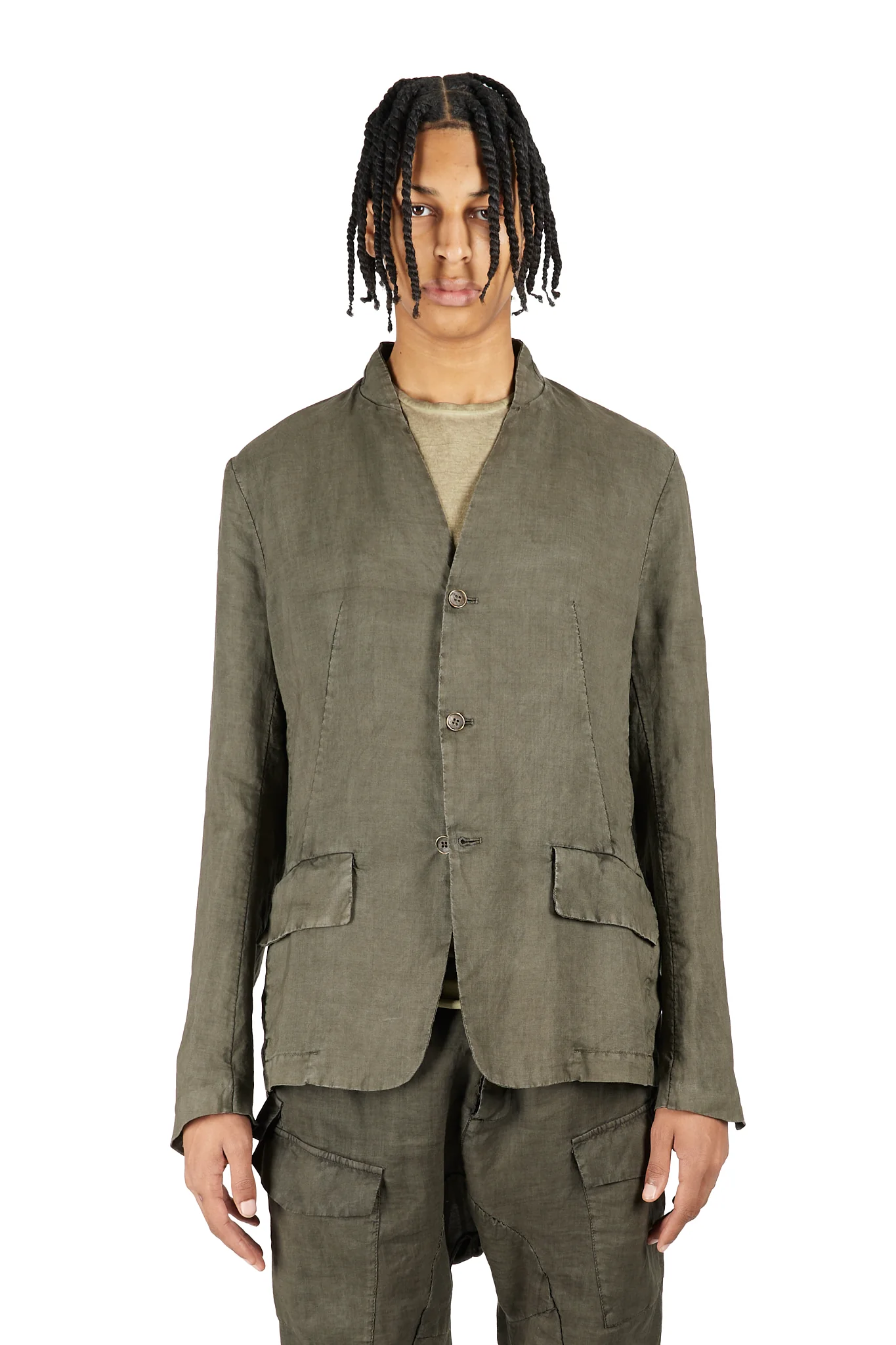 Collarless Jacket