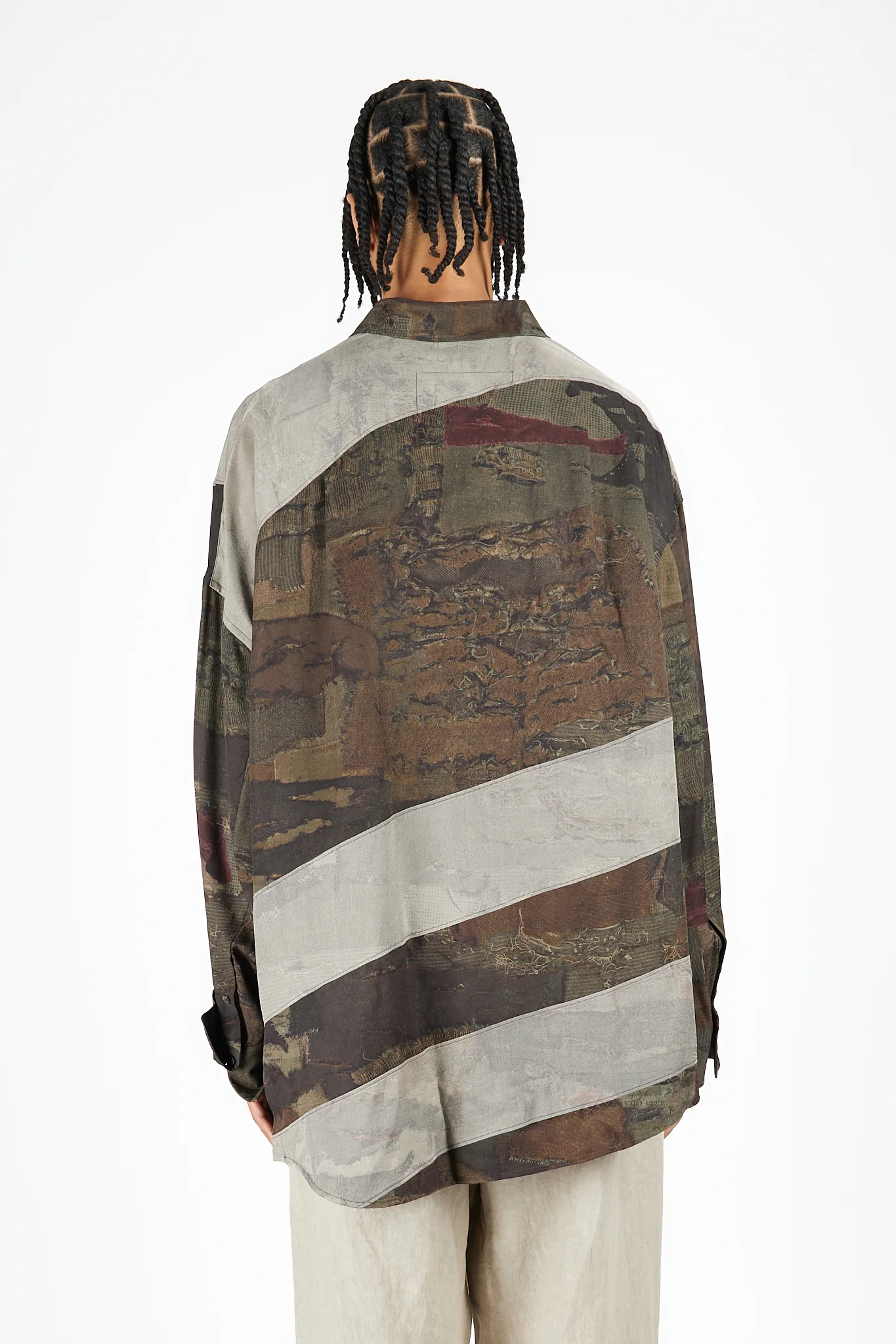 Digital Print Asymmetric Long Shirt - Image 4