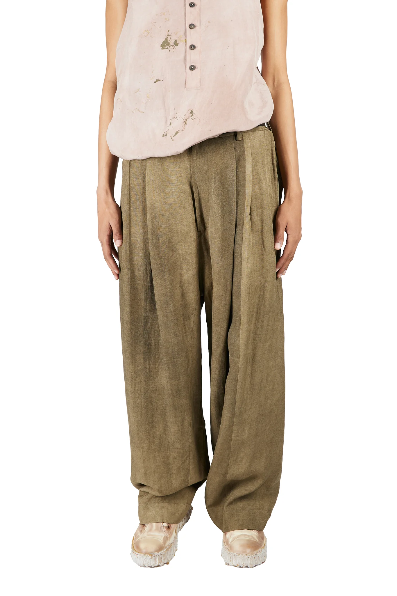 Drop Crotch Wide Leg Trousers