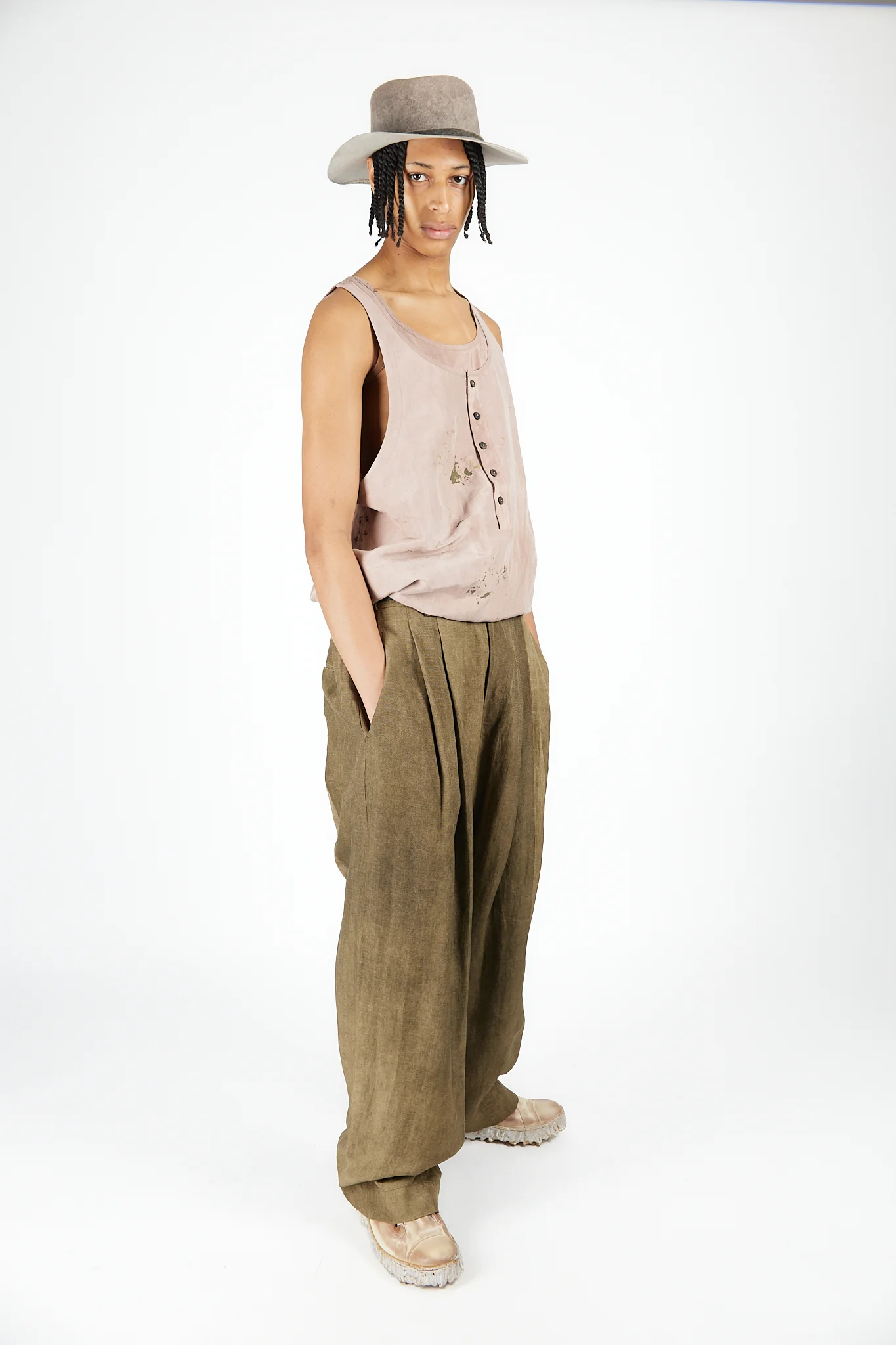 Drop Crotch Wide Leg Trousers - Image 2