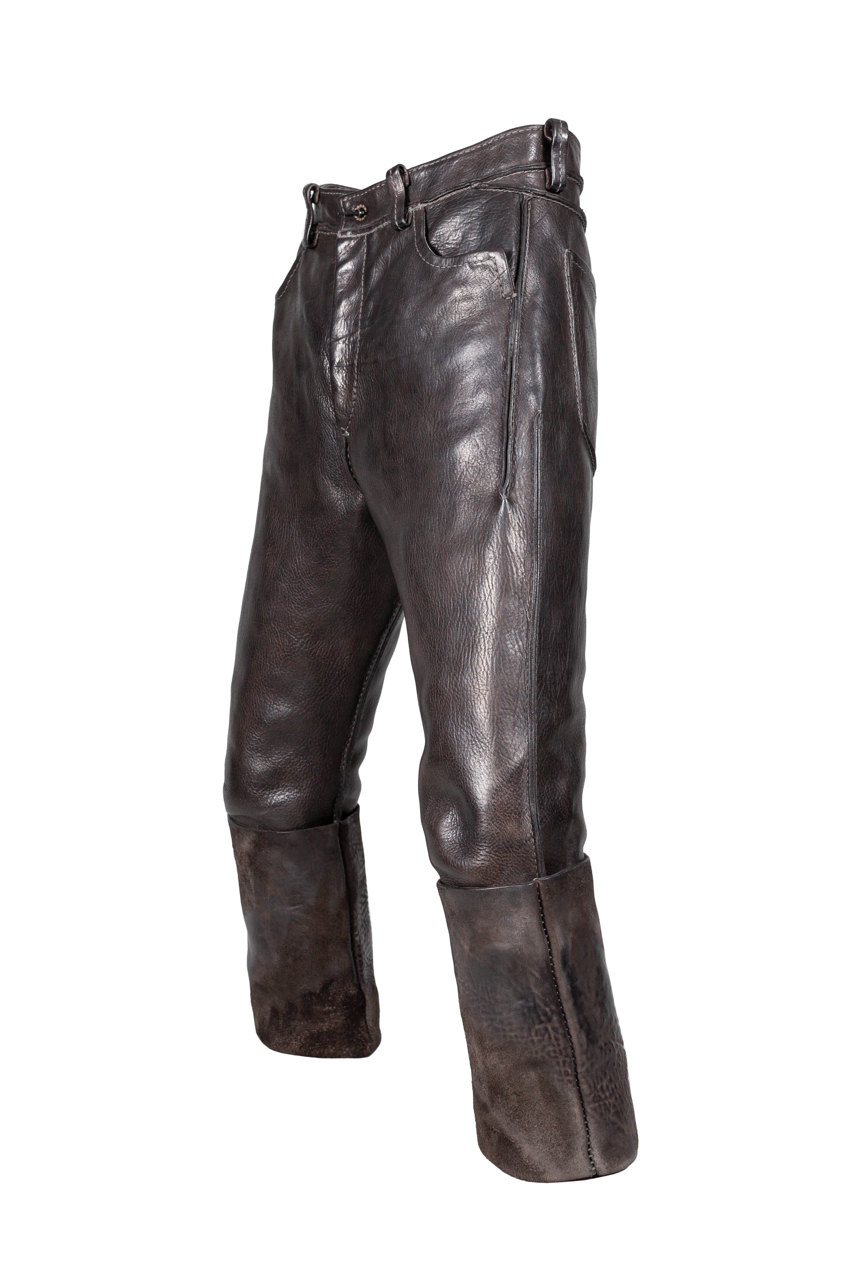 Four-Pocket Pony Leather Trousers - Image 3