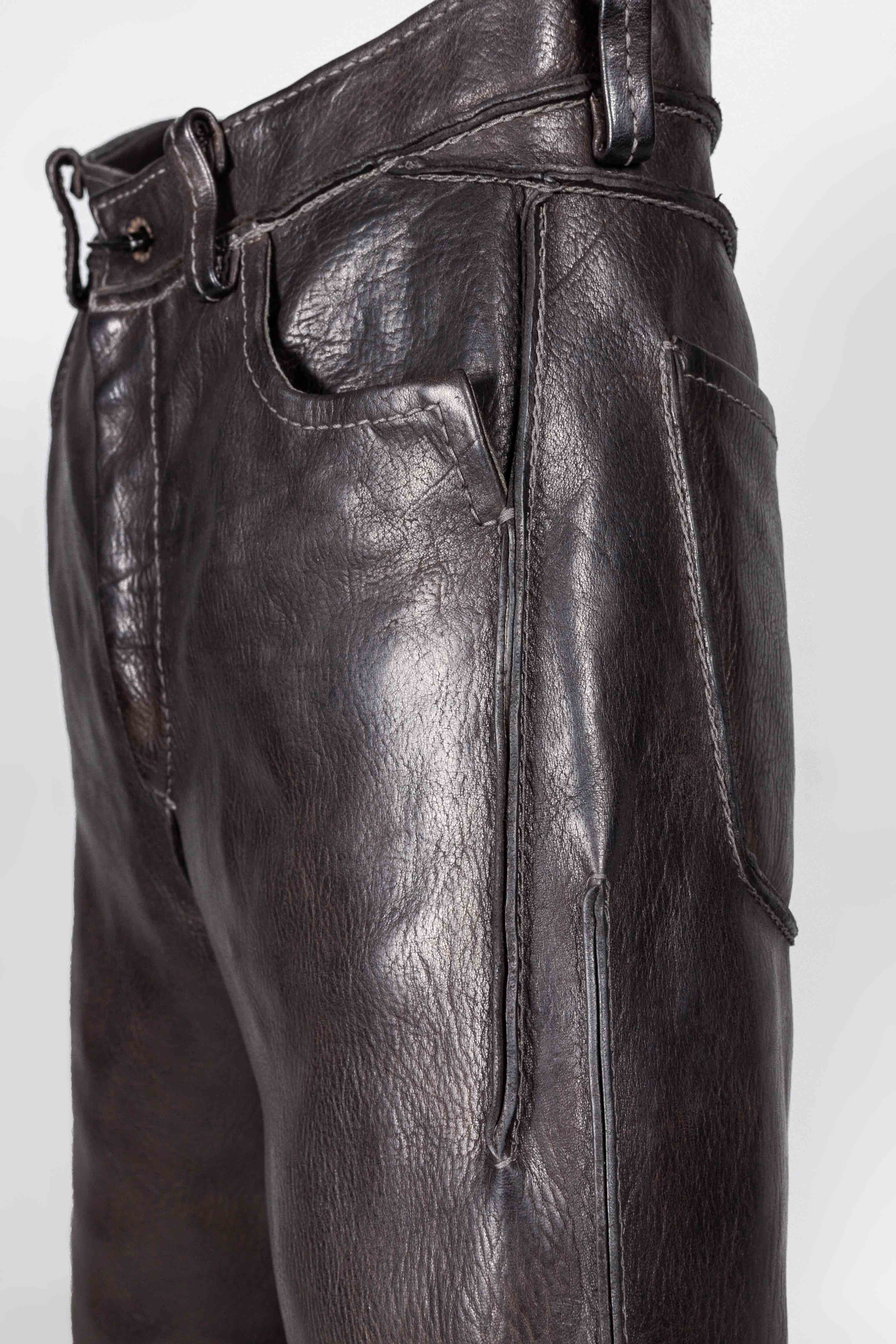 Four-Pocket Pony Leather Trousers - Image 7