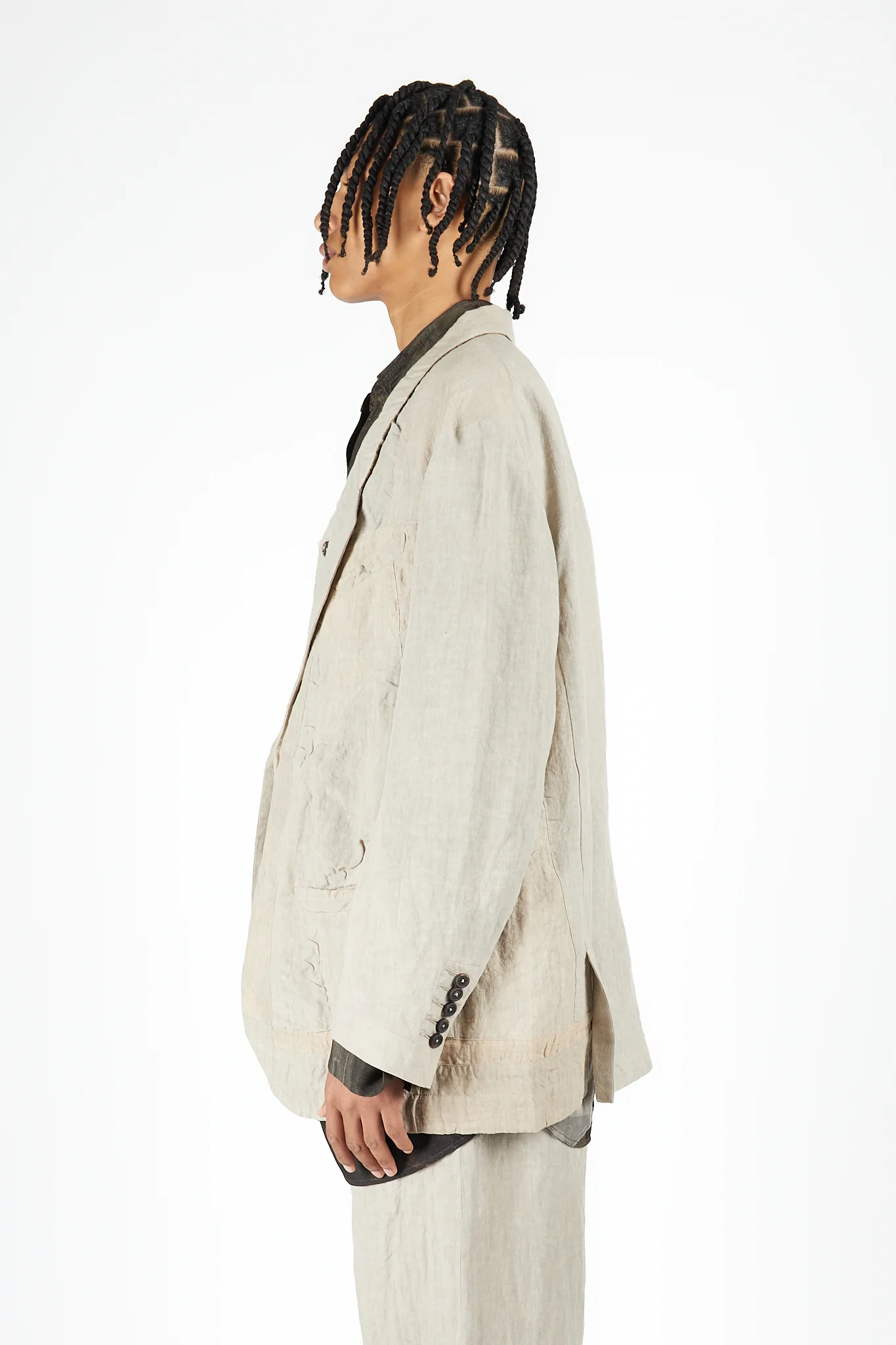 Hidden Patchwork 2 Button Jacket - Image 3