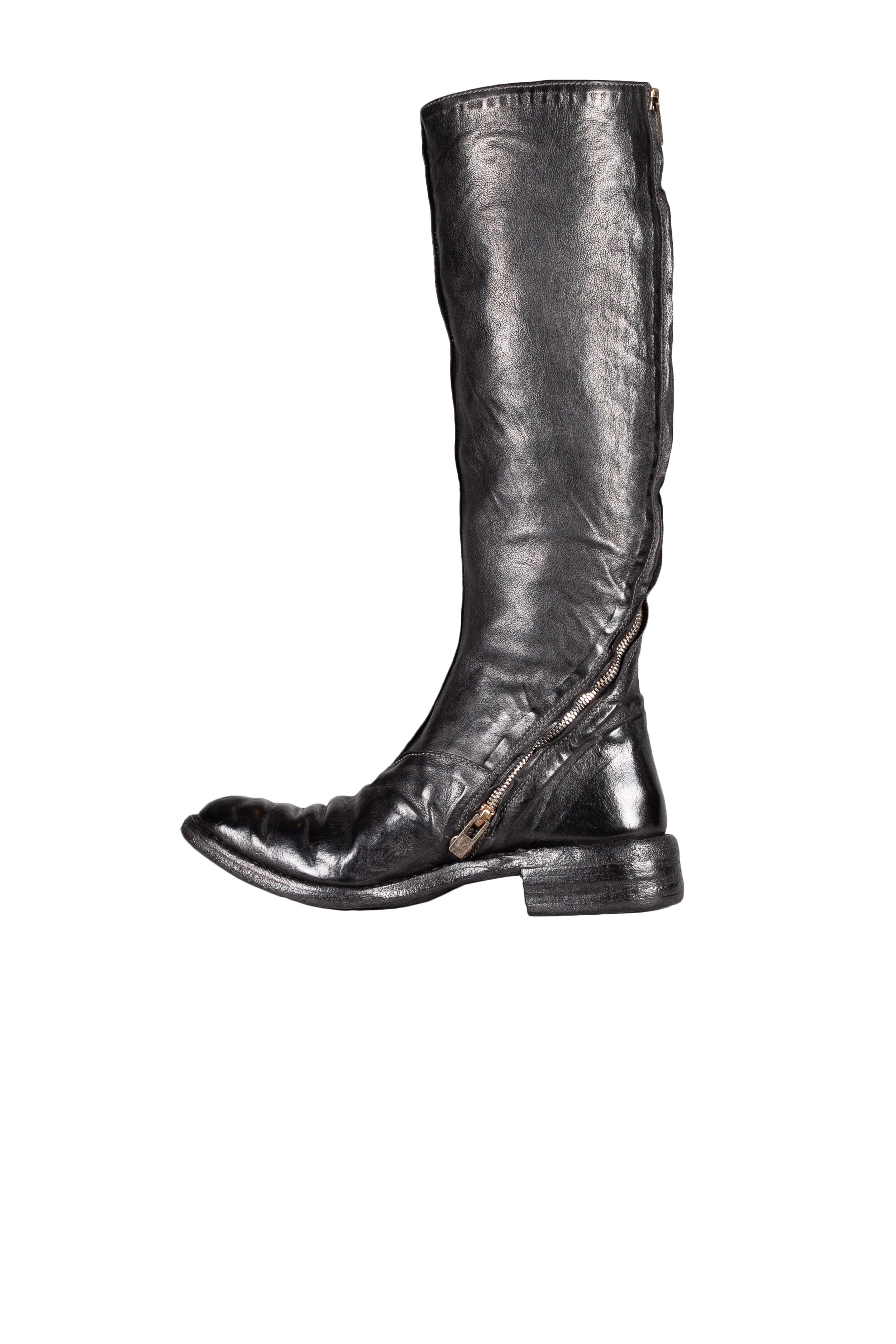 Object Dyed Lined Diagonal Zip Knee High Goodyear Boot - Image 4