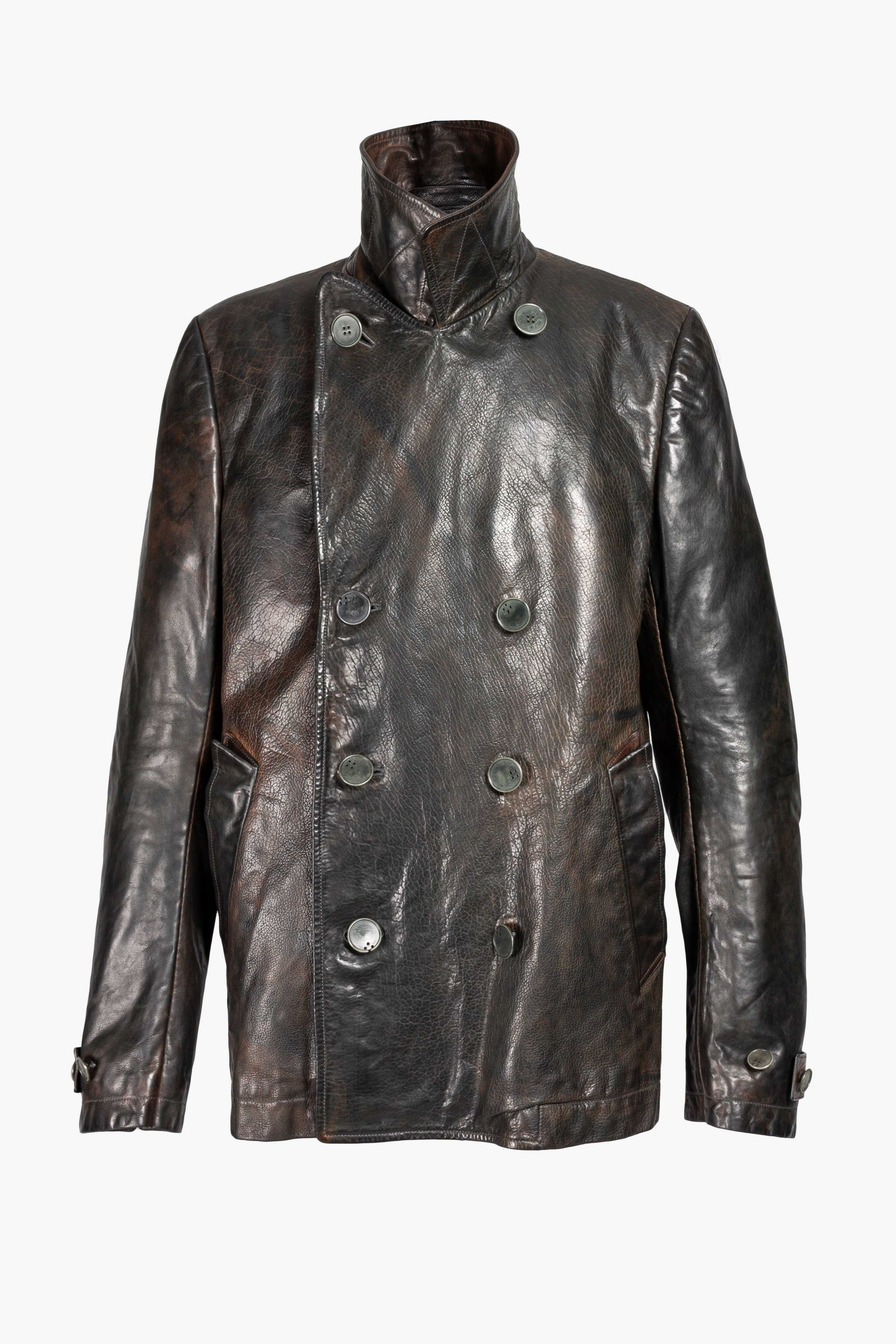 Lined Unlined Chain Seam Back Raglan Leather Caban - Image 2