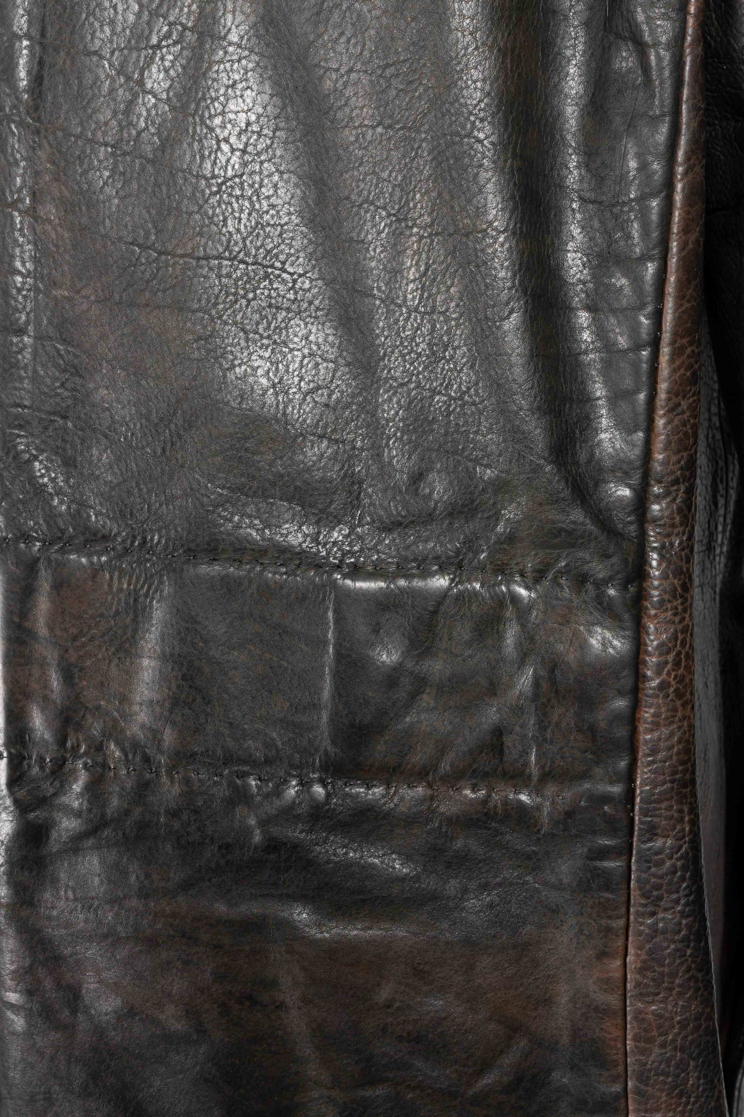 Lined Unlined Chain Seam Back Raglan Leather Caban - Image 7