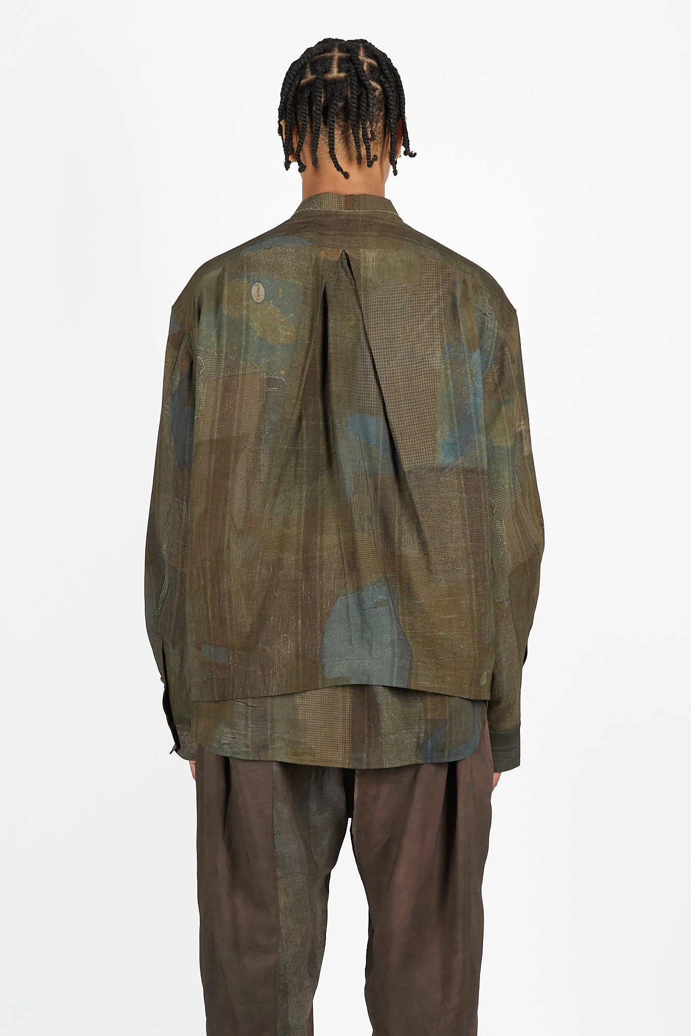 Multiple Pleated Collarless Top - Image 3