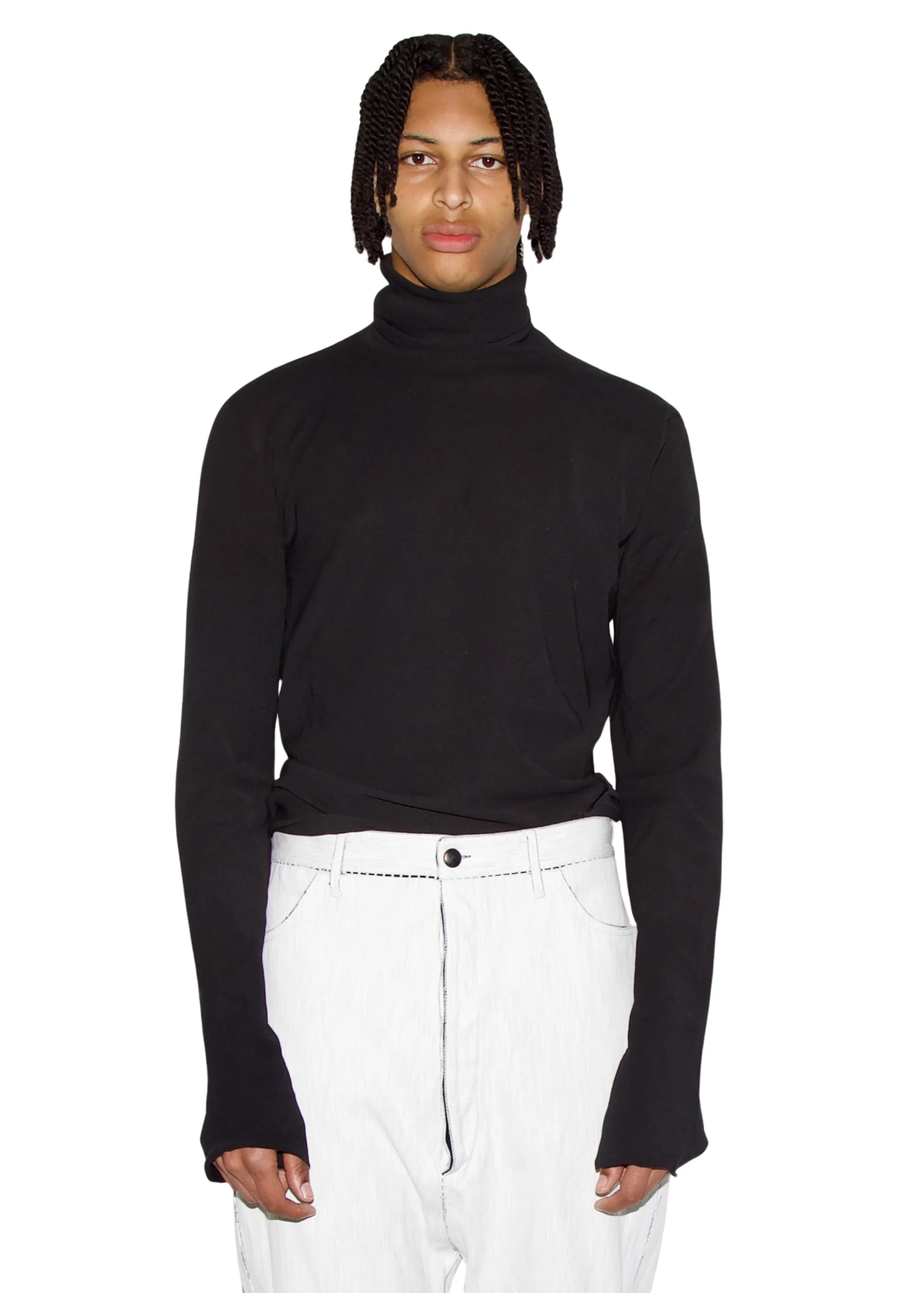 O.D. Reverse L. Sleeve Tube Neck Slant Shirt