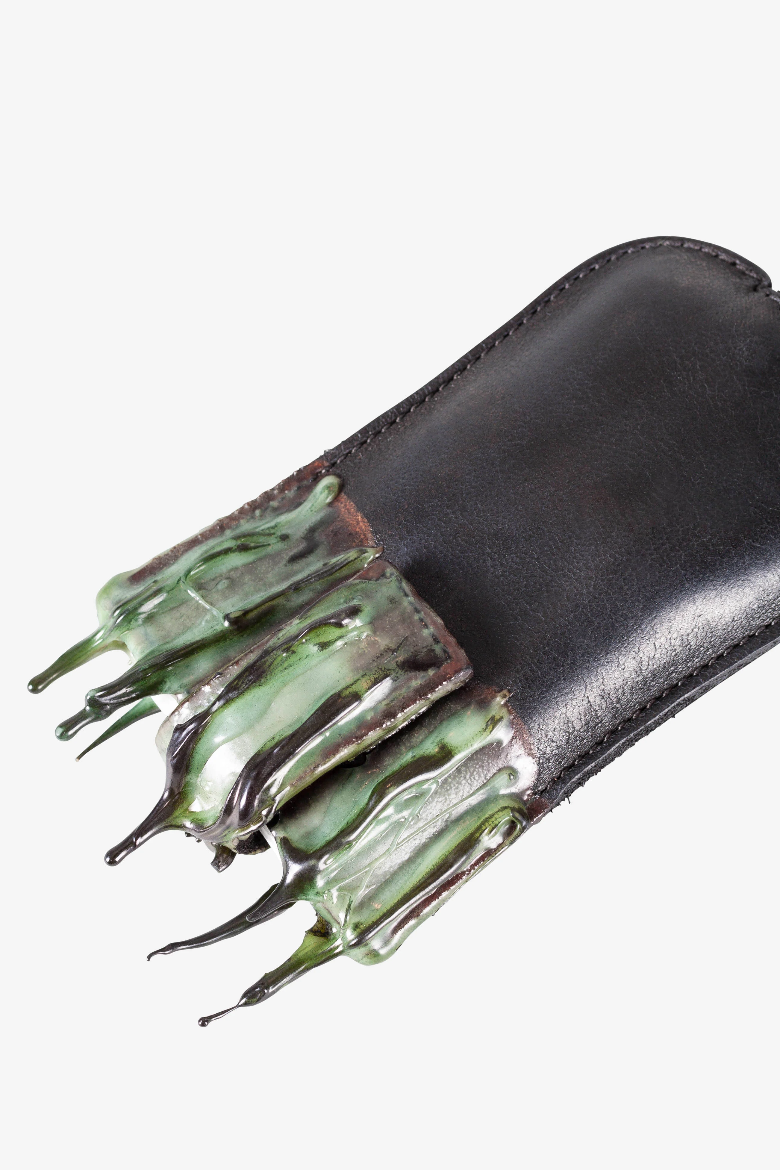 Silver Hook Drip Rubber Key Leather Case - Image 3