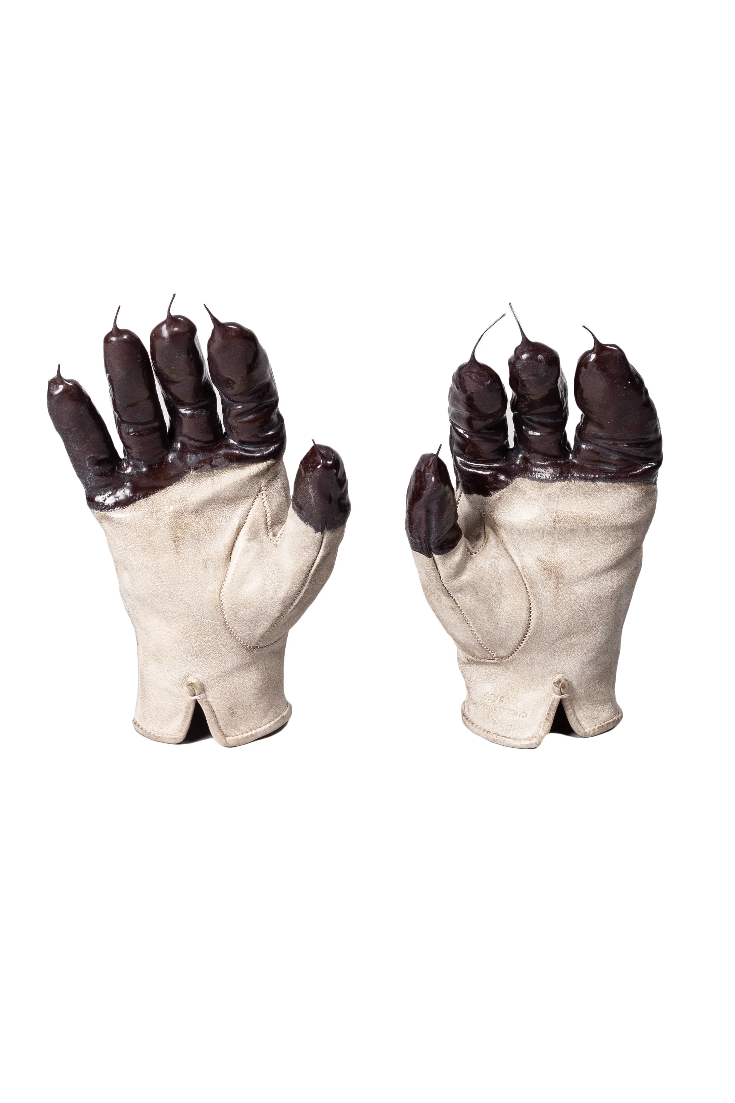 Object Dyed Drip Rubbered Leather Gloves - Image 2