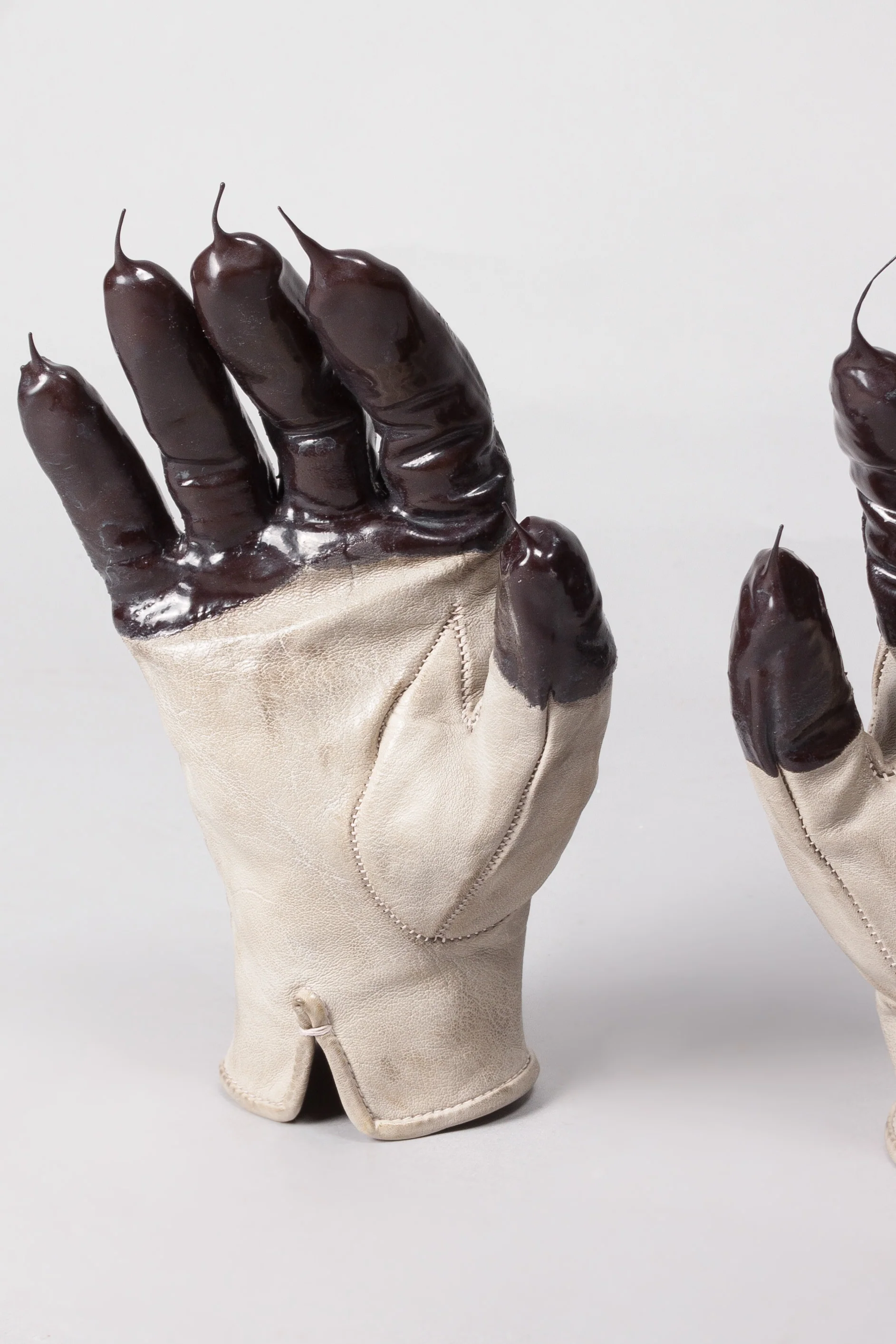 Object Dyed Drip Rubbered Leather Gloves - Image 3
