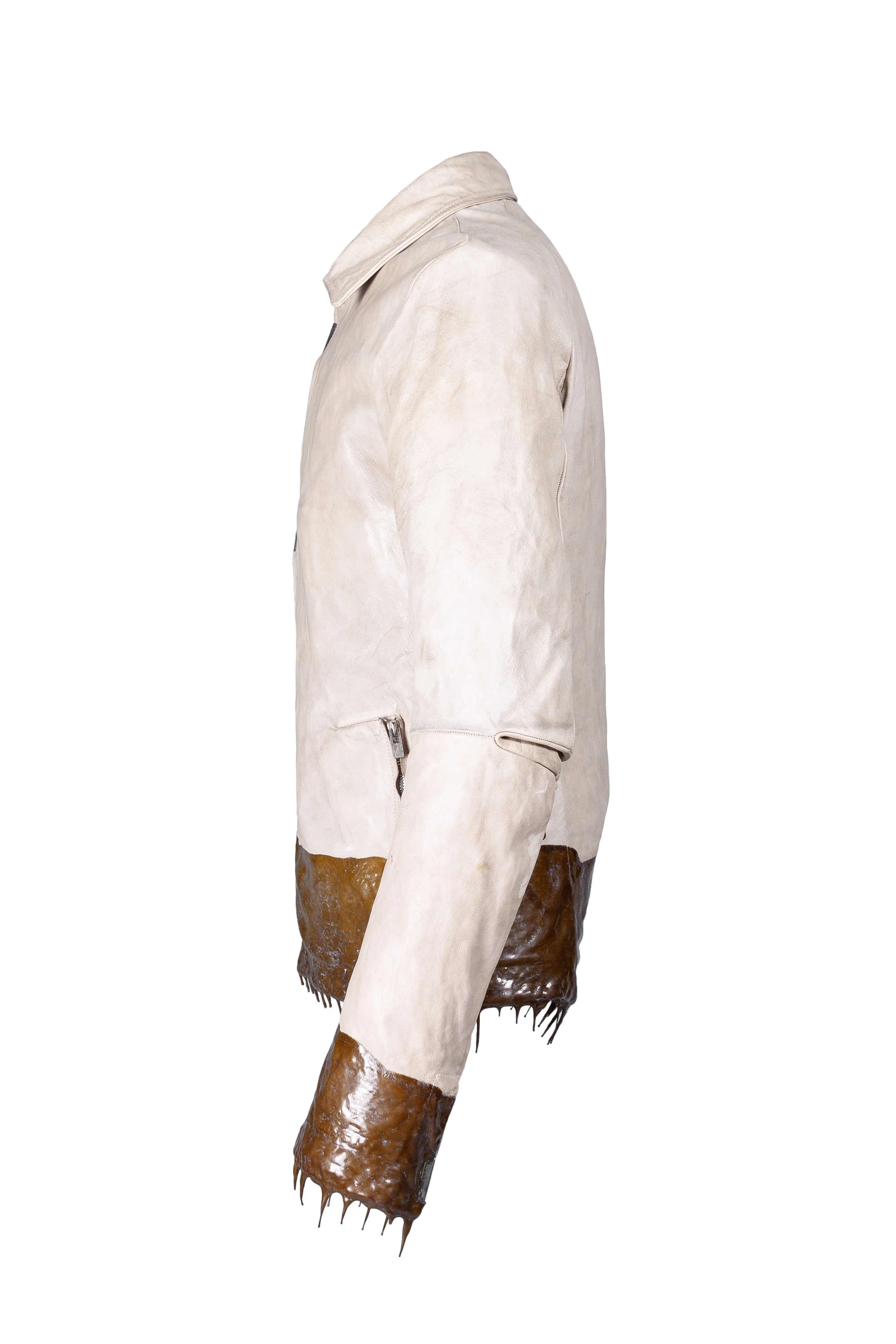Object Dyed Drip Rubbered Leather Jacket - Image 2