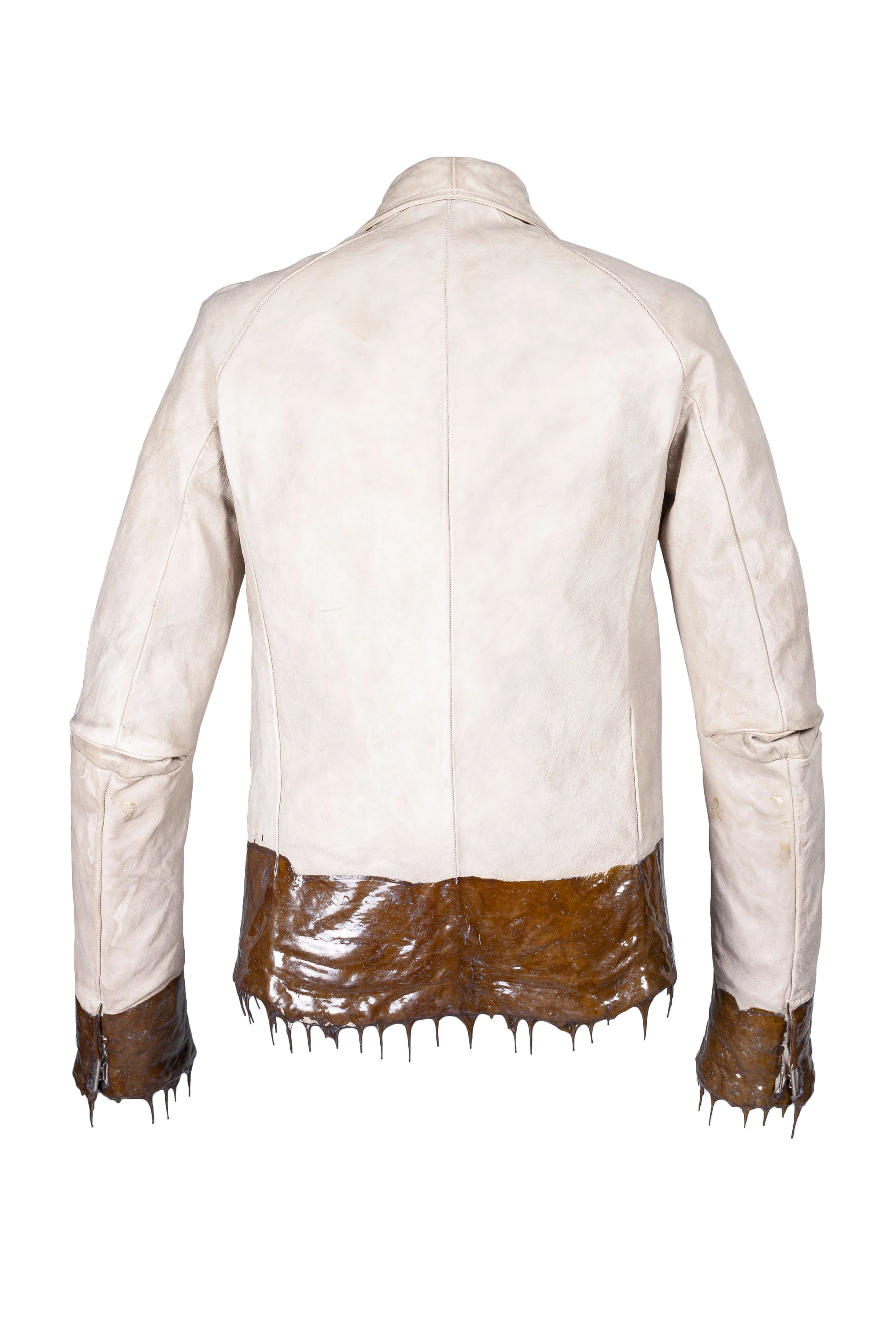 Object Dyed Drip Rubbered Leather Jacket - Image 3