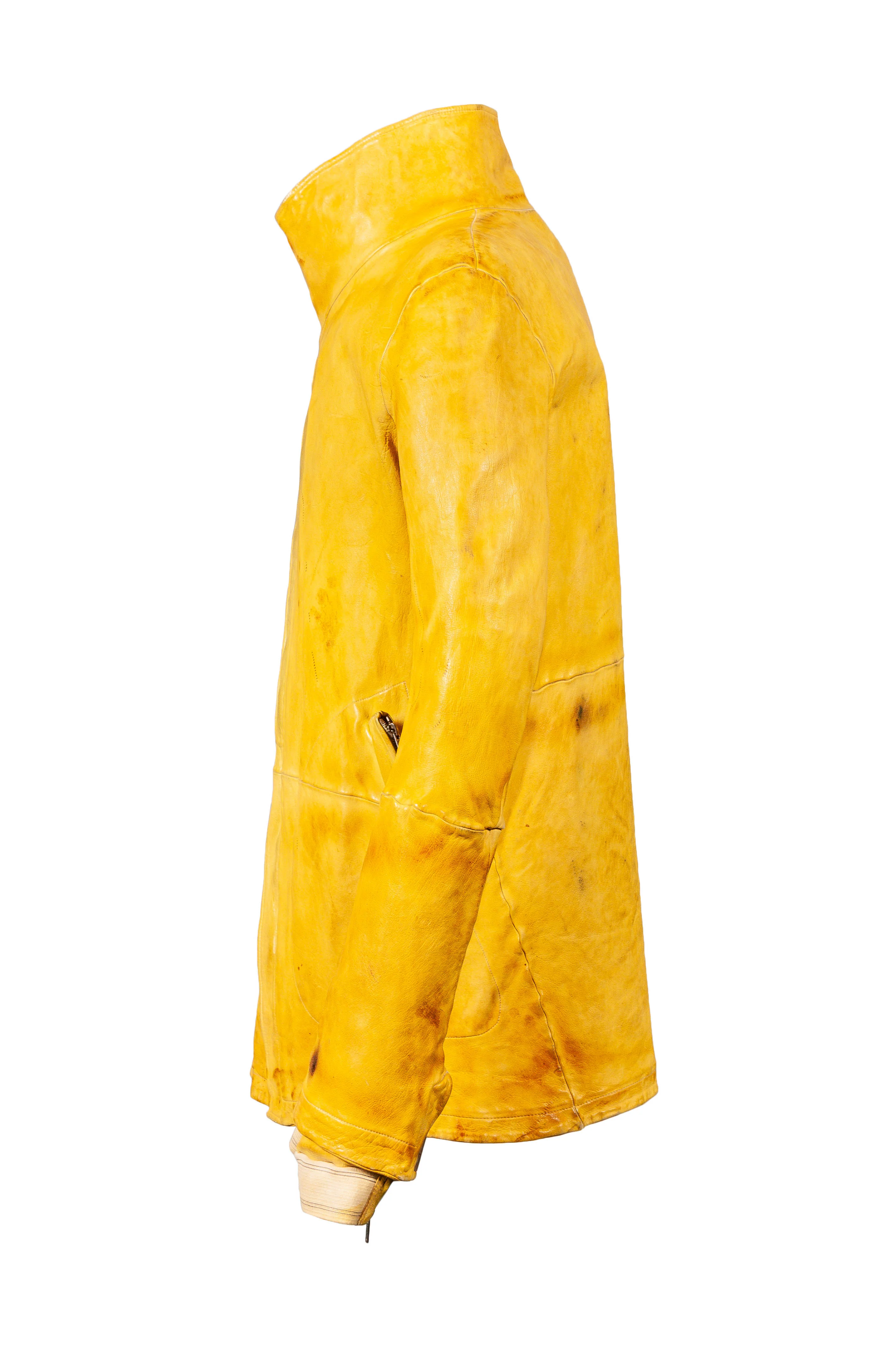 Object Dyed Glove Sleeve Leather Jacket - Image 2