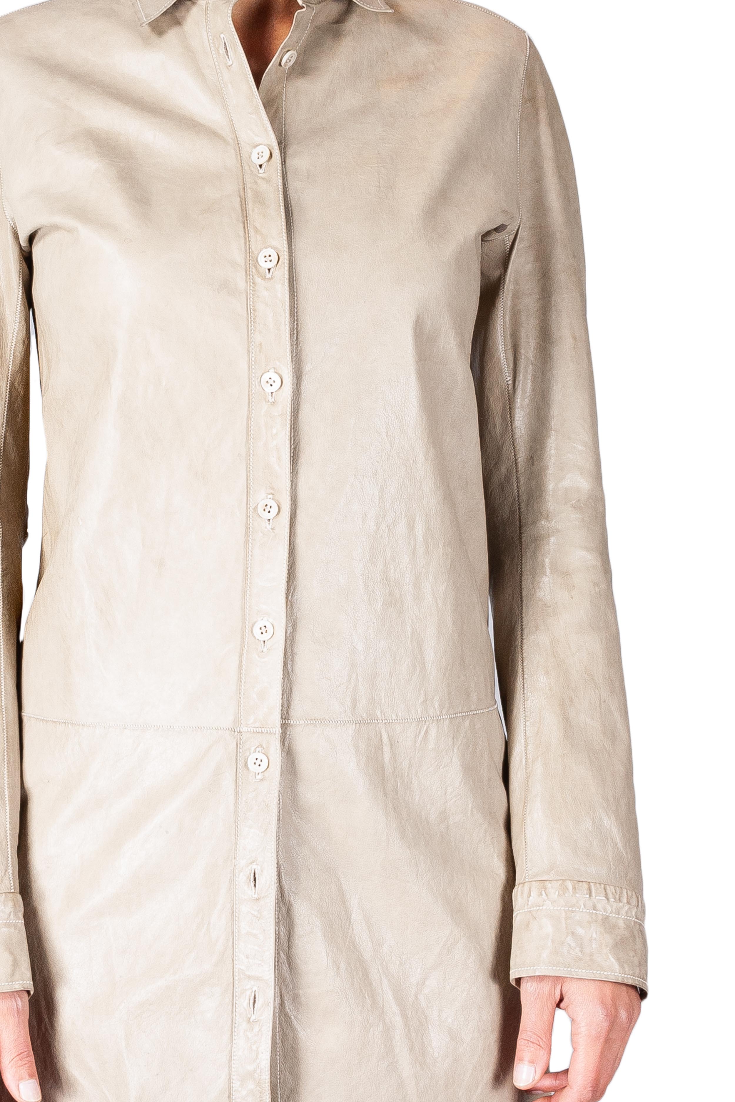 Object Dyed Leather Shirt - Image 5