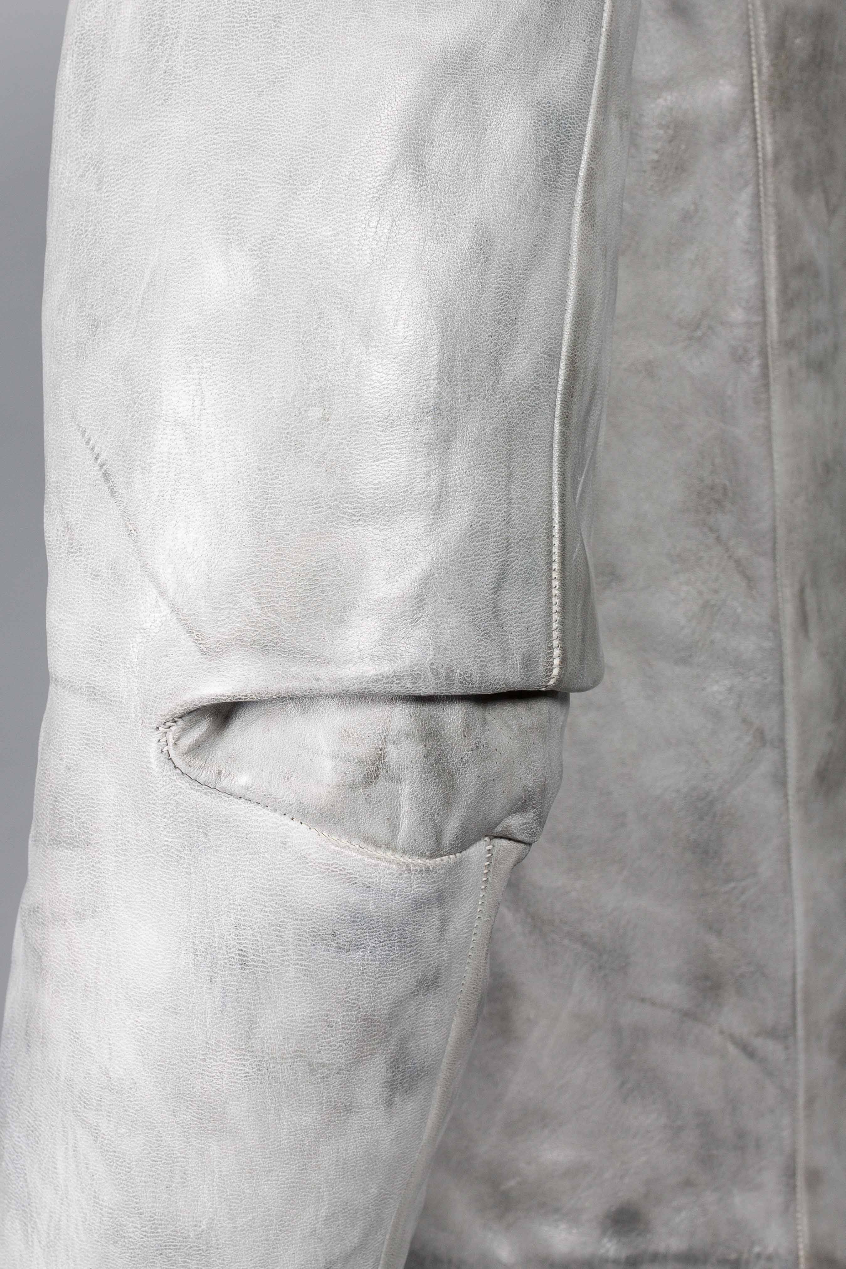 Object Dyed Lined Scarstiched Leather Jacket - Image 4