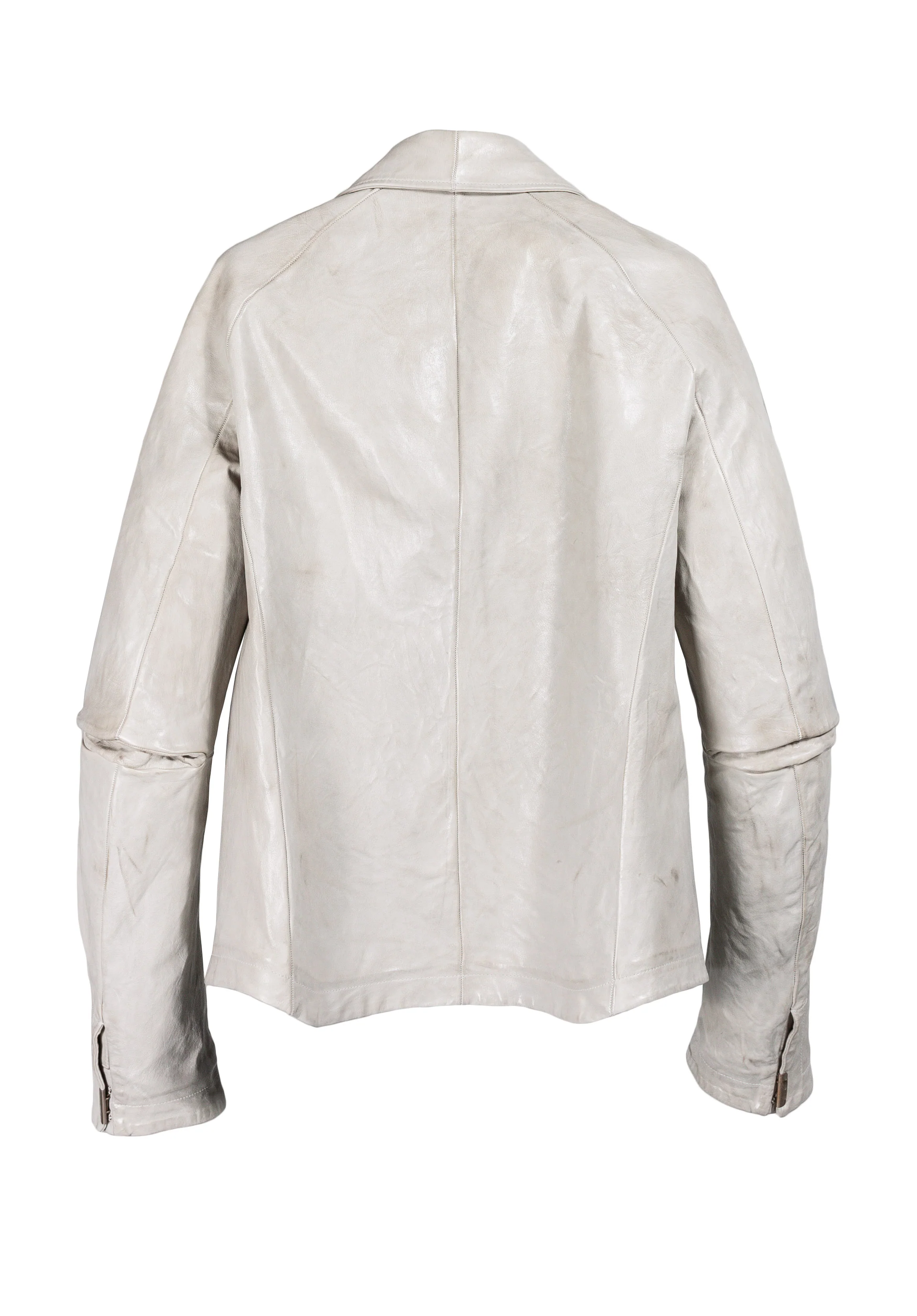 Object Dyed Lined Scarstitch Leather Jacket - Image 3