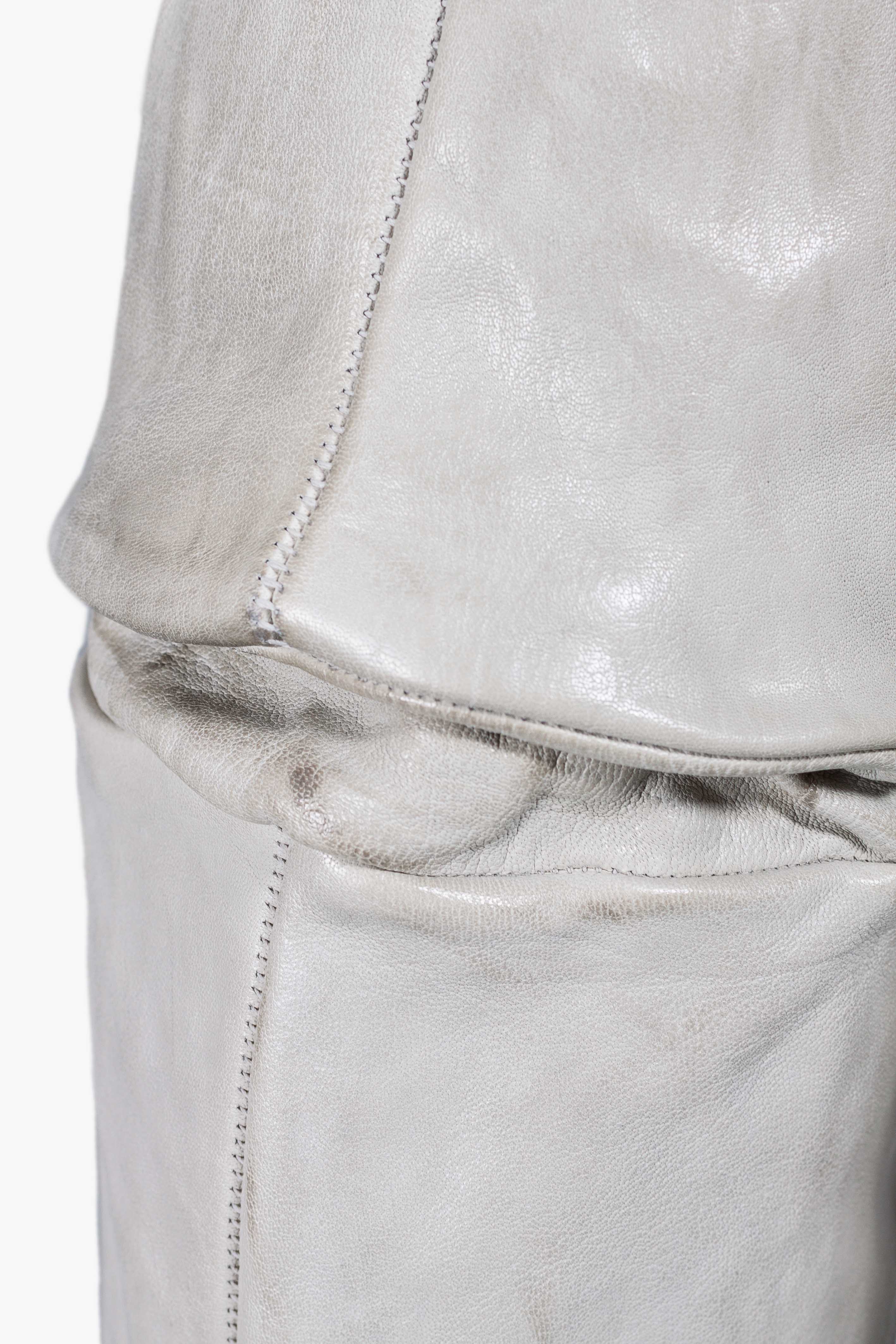 Object Dyed Lined Scarstitch Leather Jacket - Image 4