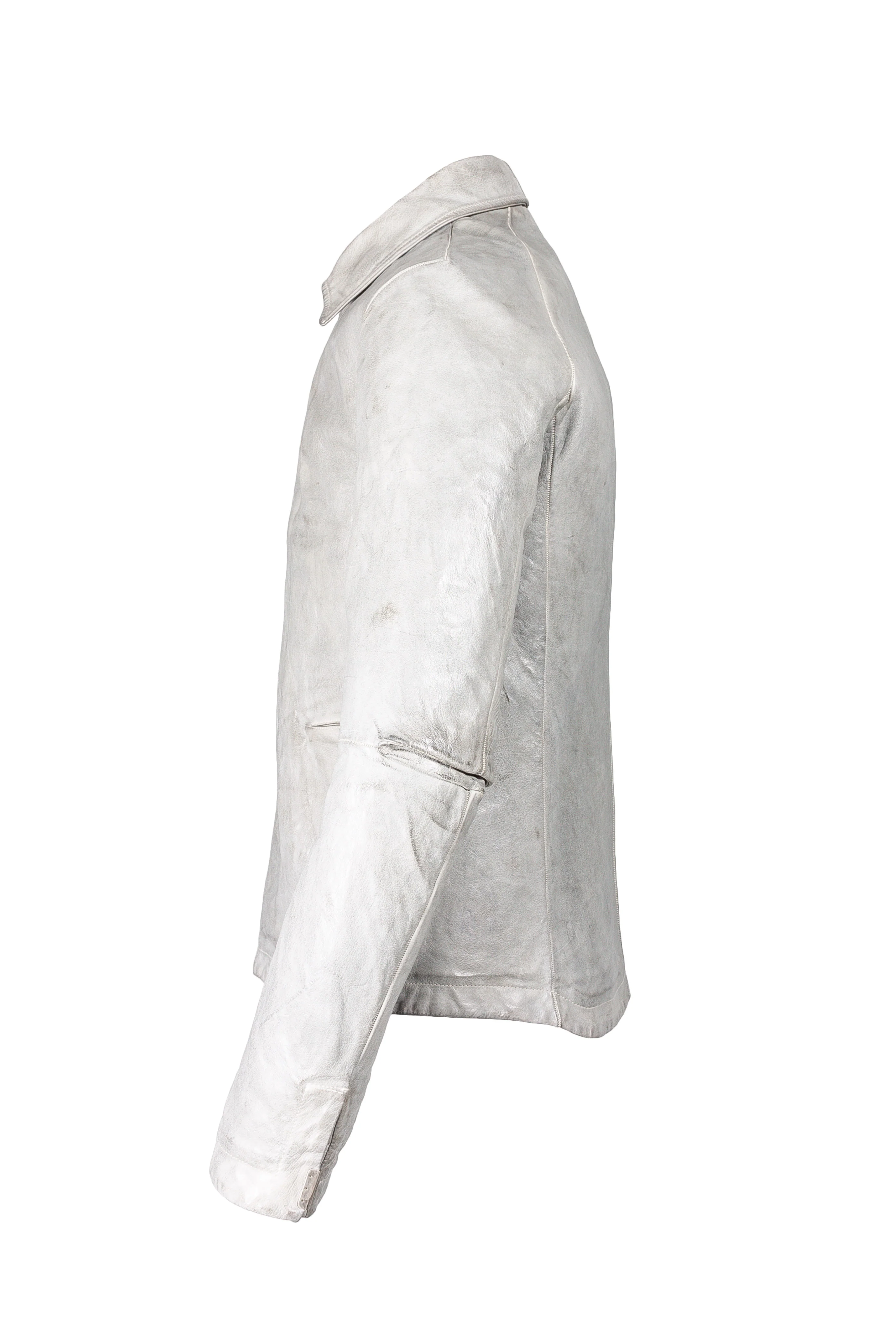 Object Dyed Lined Scarstitched Leather Jacket - Image 2