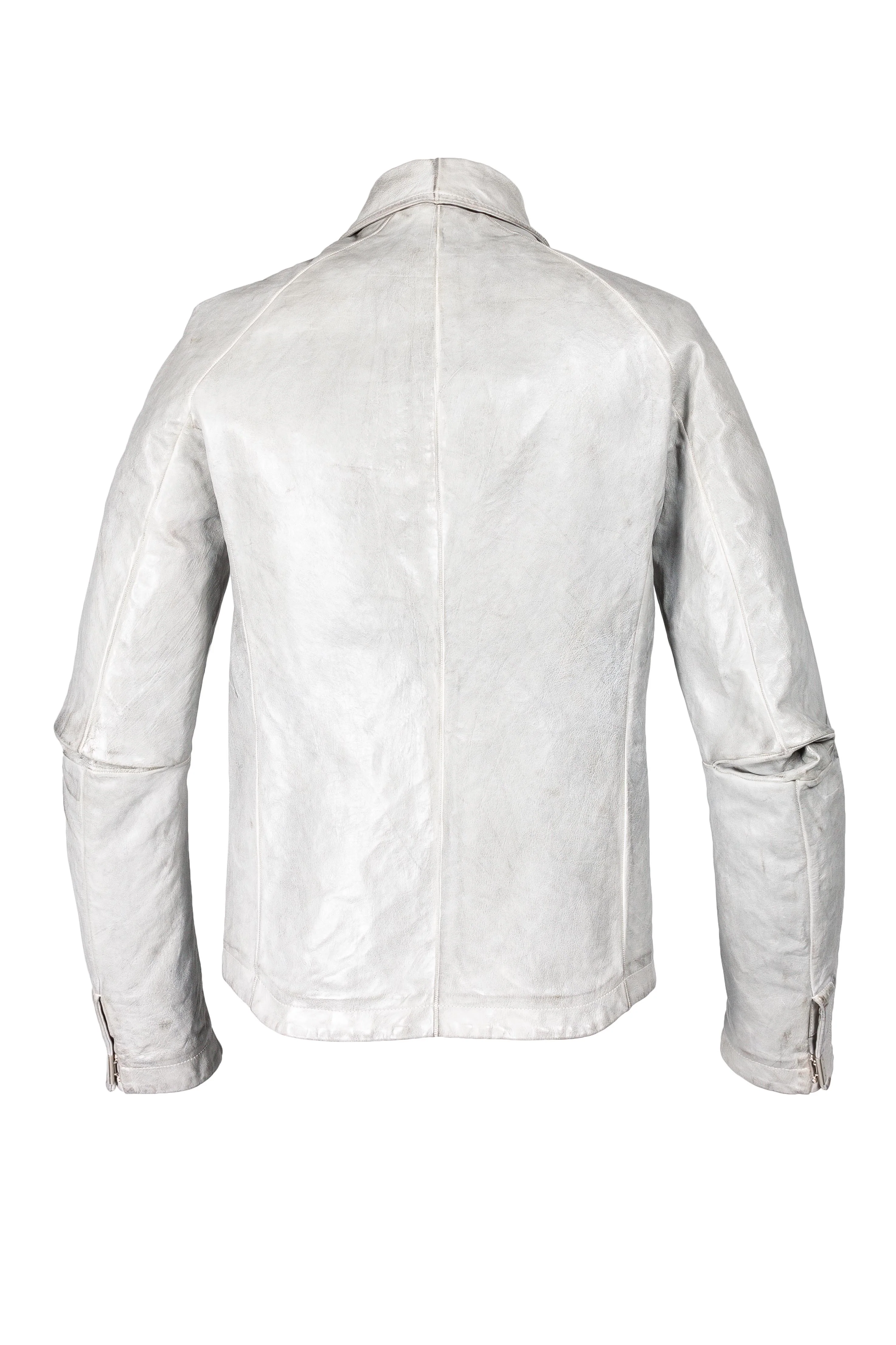 Object Dyed Lined Scarstitched Leather Jacket - Image 3
