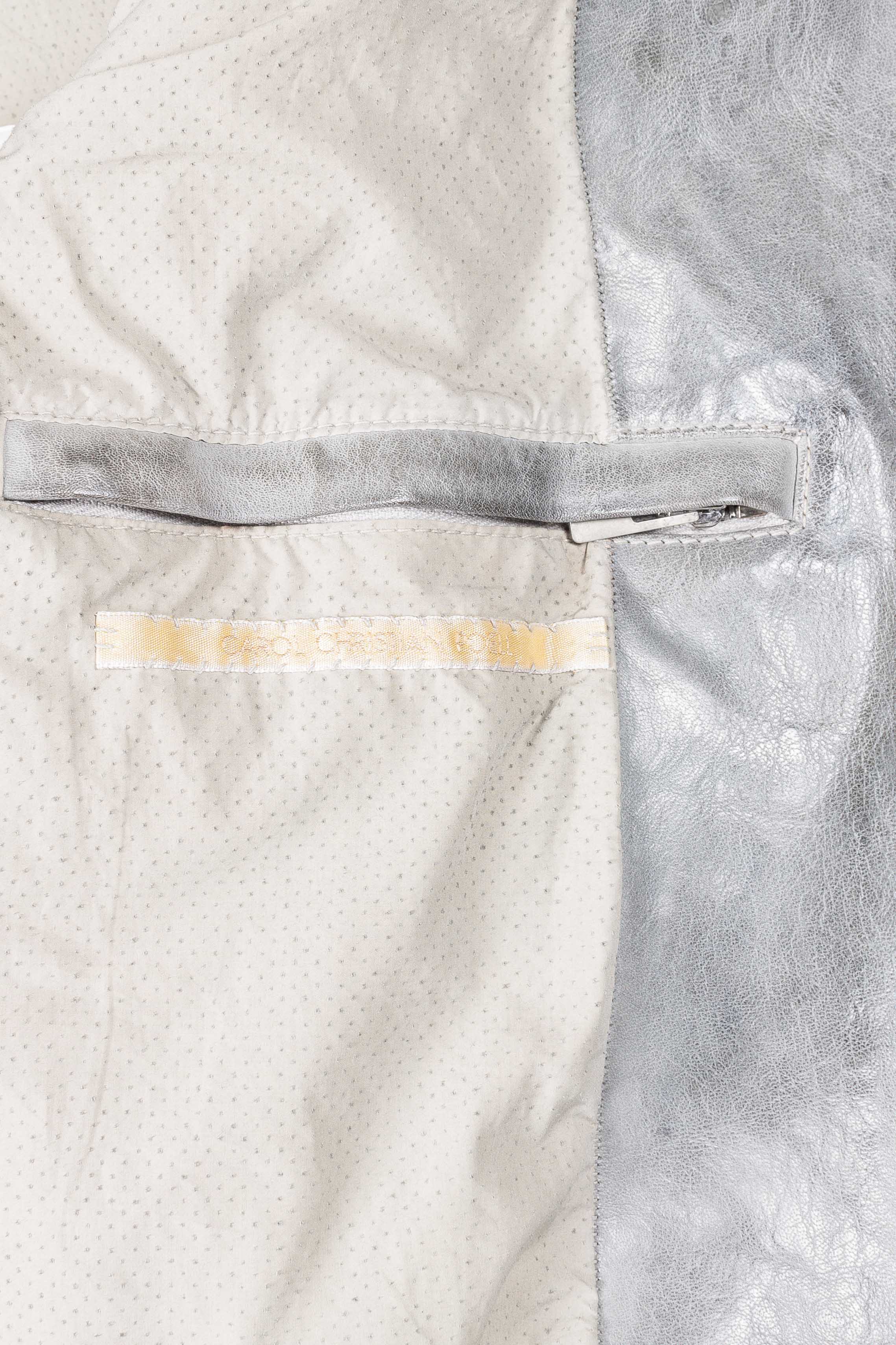 Object Dyed Lined Scarstitched Leather Jacket - Image 6