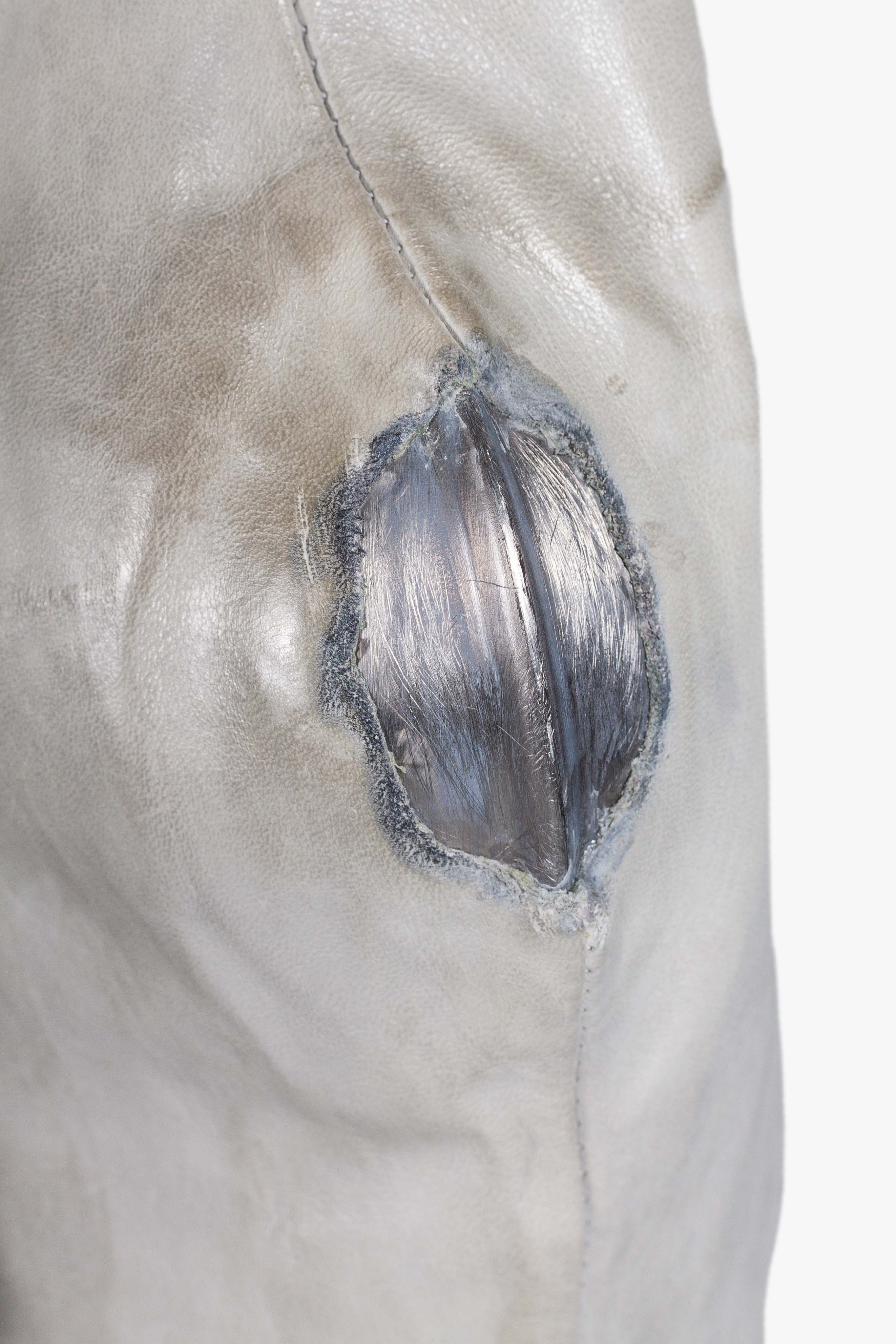 Object Dyed Prosthetic Elbow, Lined Unlined Leather Jacket - Image 4