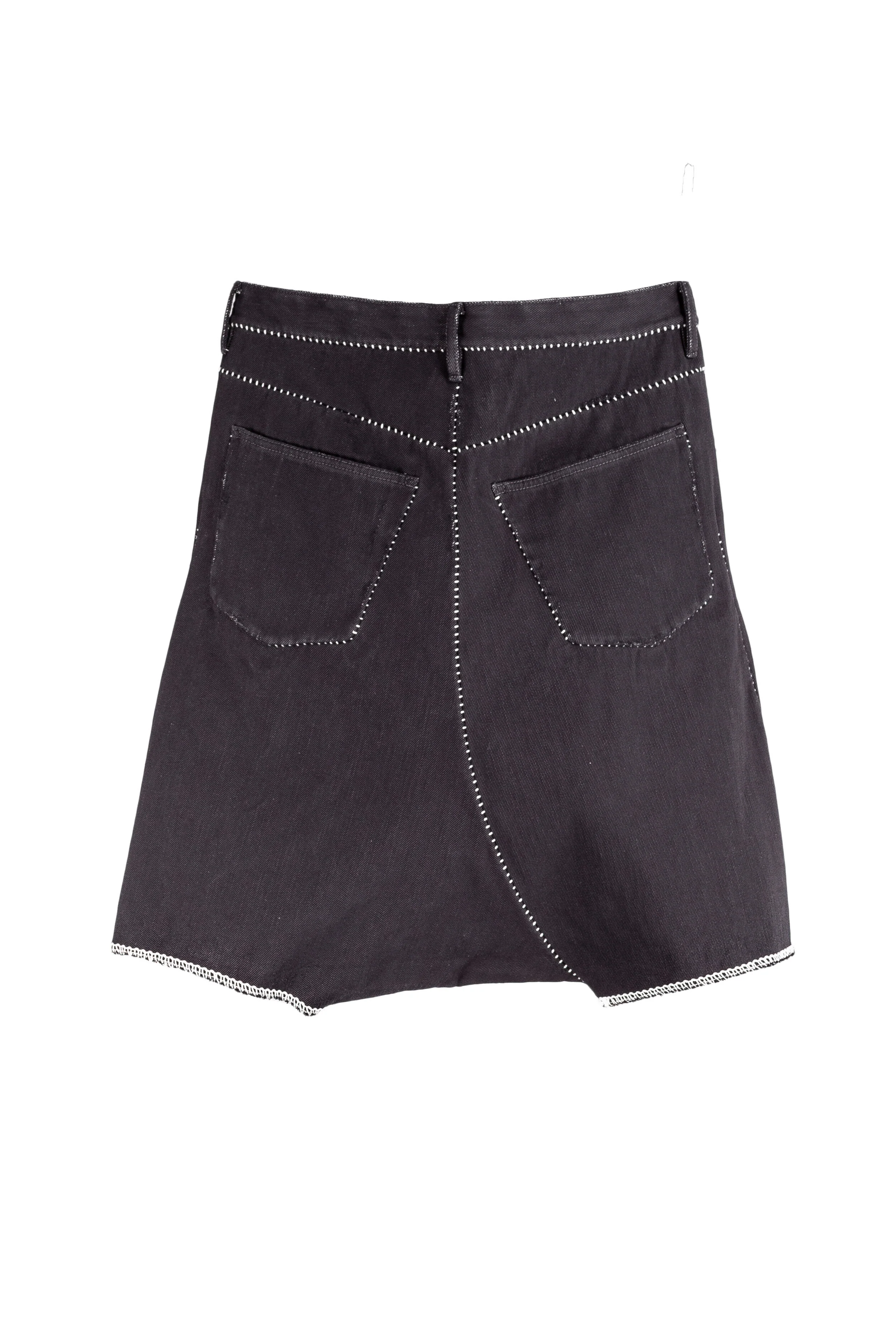 Overlock Dead End Short Apron Jeans - Image 2