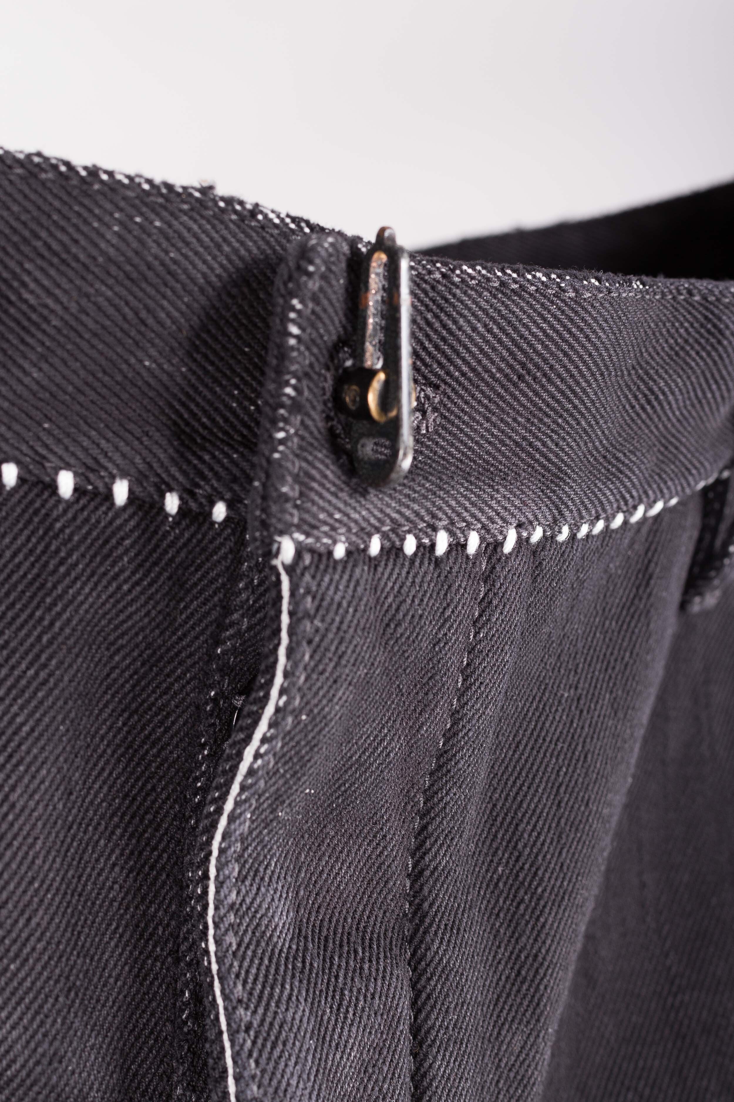 Overlock Dead End Short Apron Jeans - Image 4