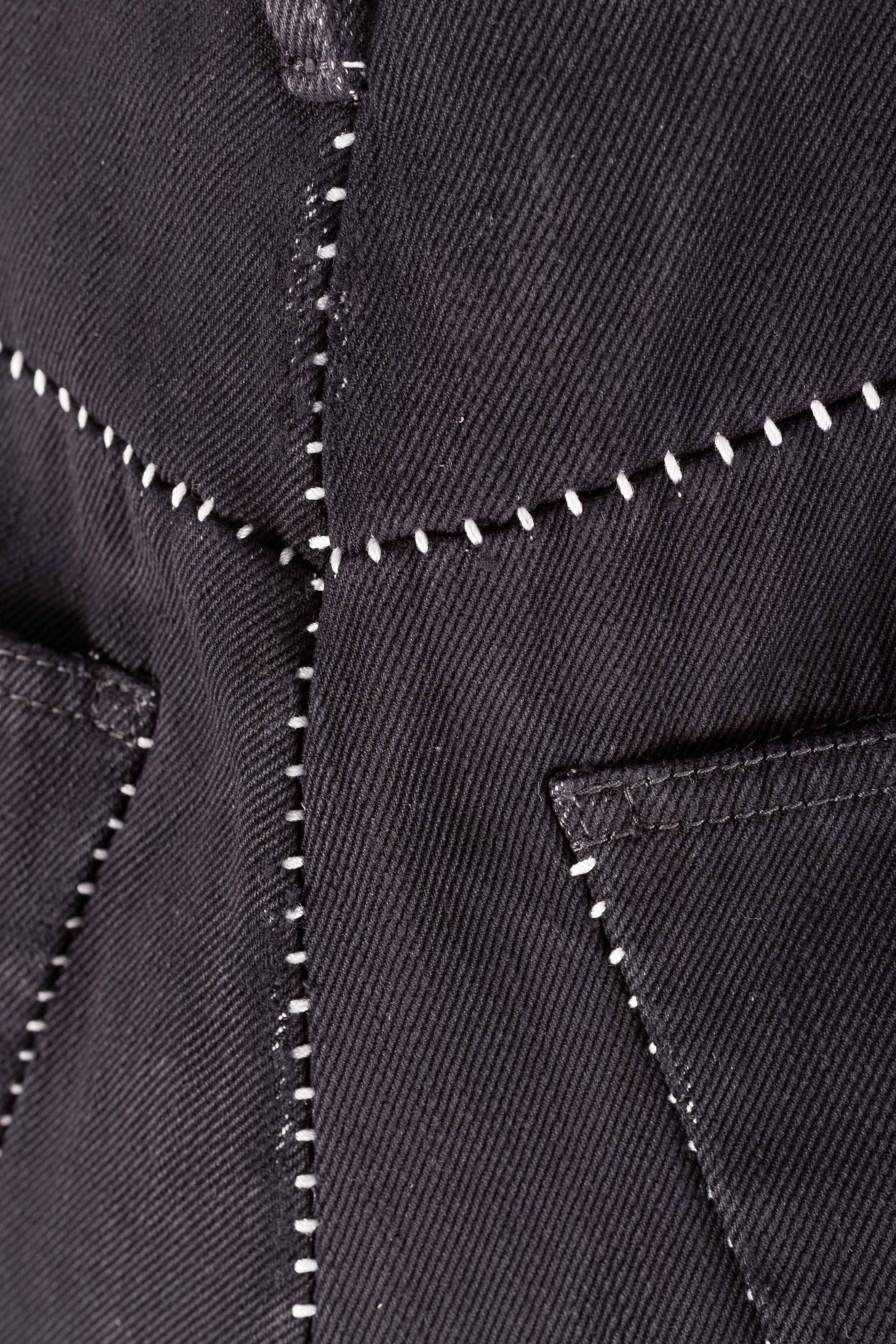 Overlock Dead End Short Apron Jeans - Image 5