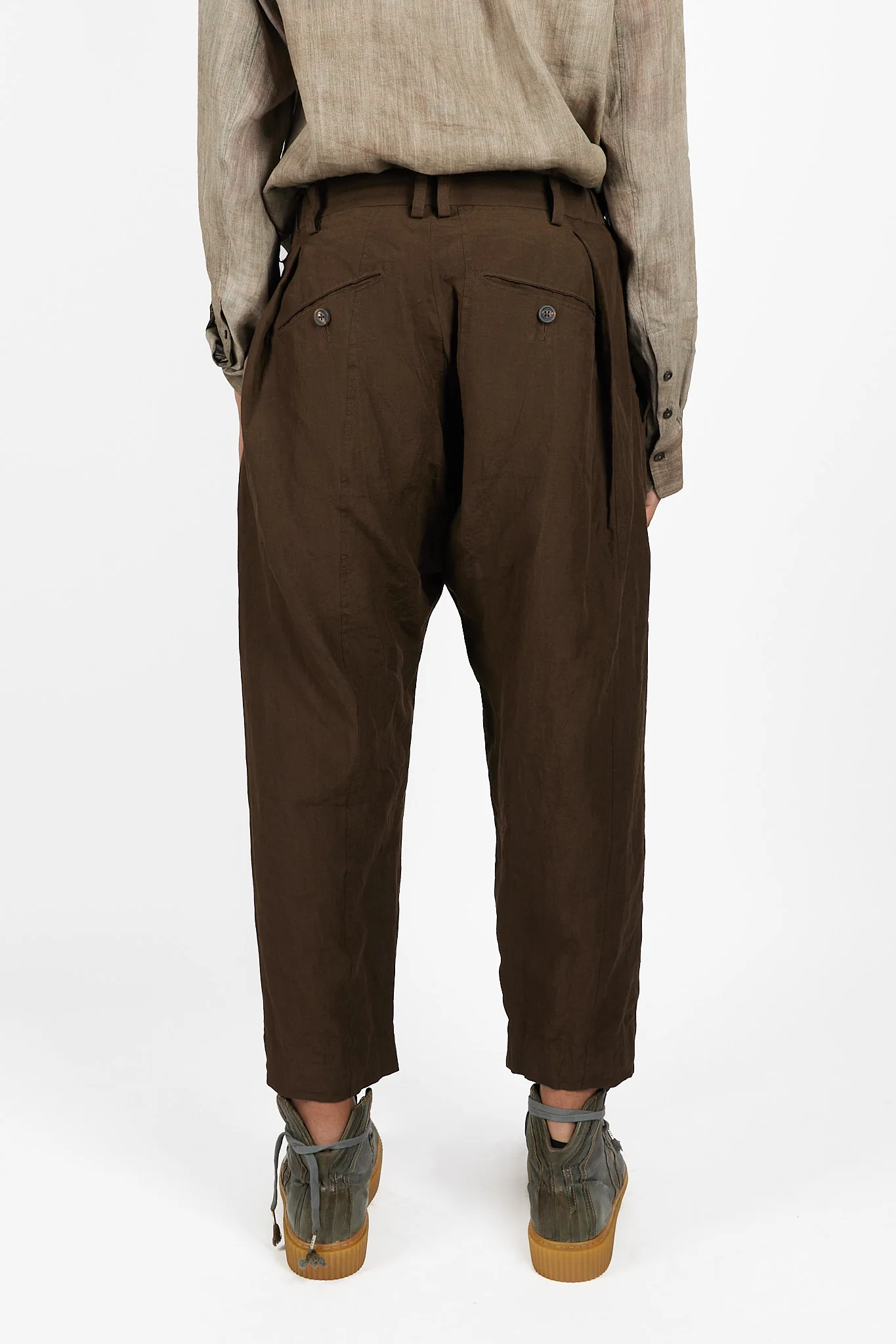 Pleated Drop Crotched Trousers - Image 3