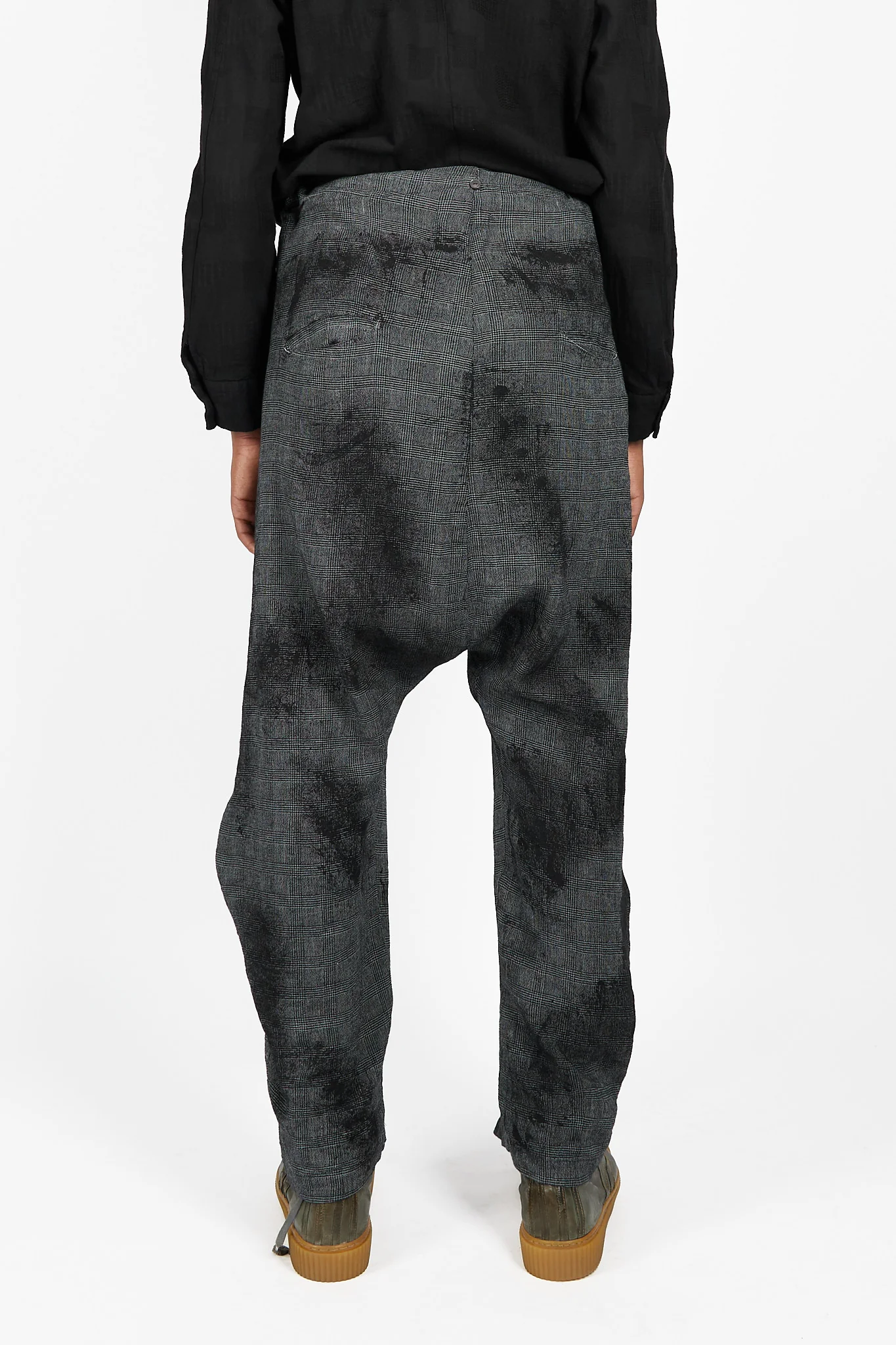 Prince of Wales Check Tie Dyed Wrap Trousers - Image 3