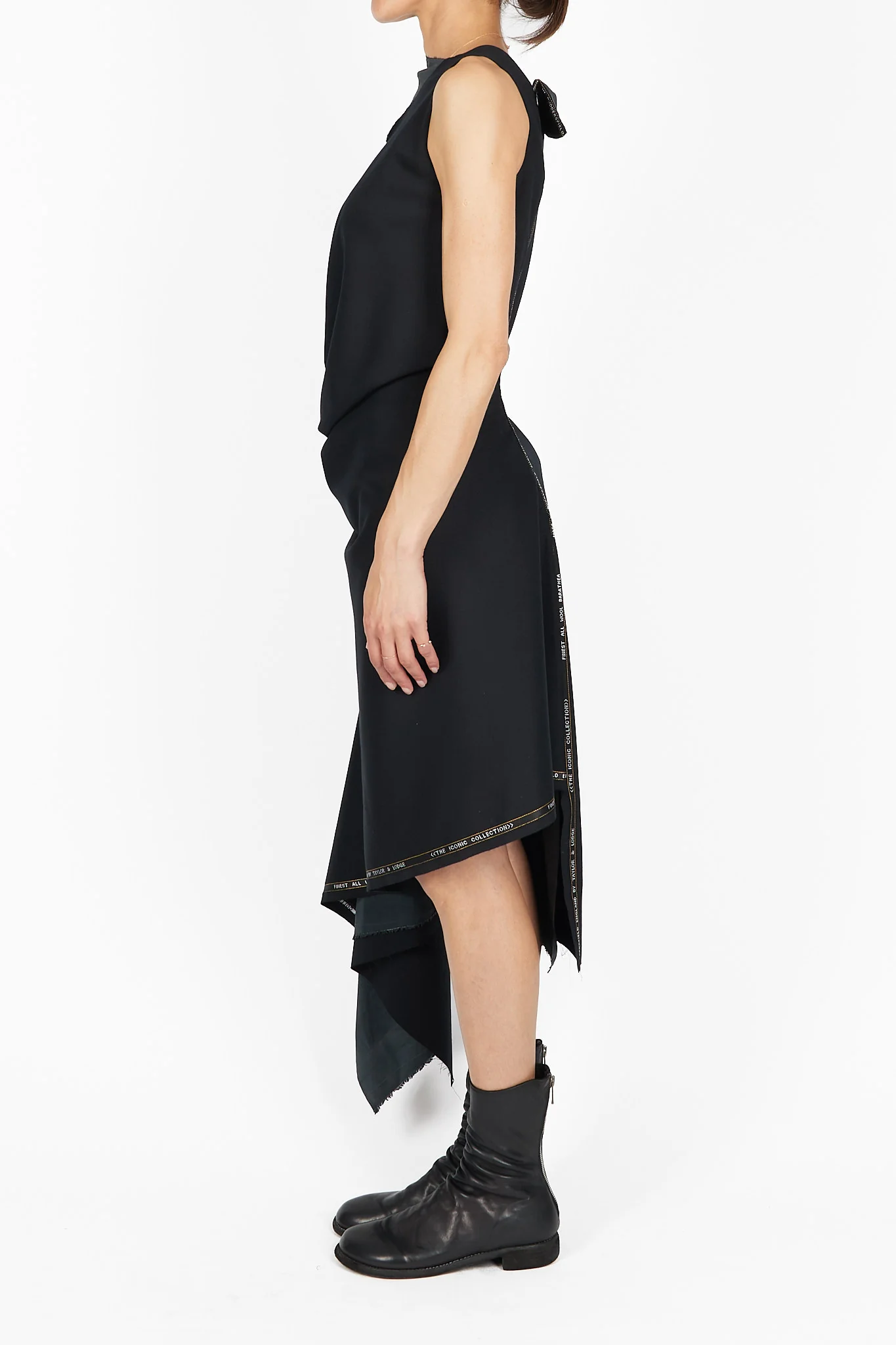 Side Pleat Wool Dress - Image 3