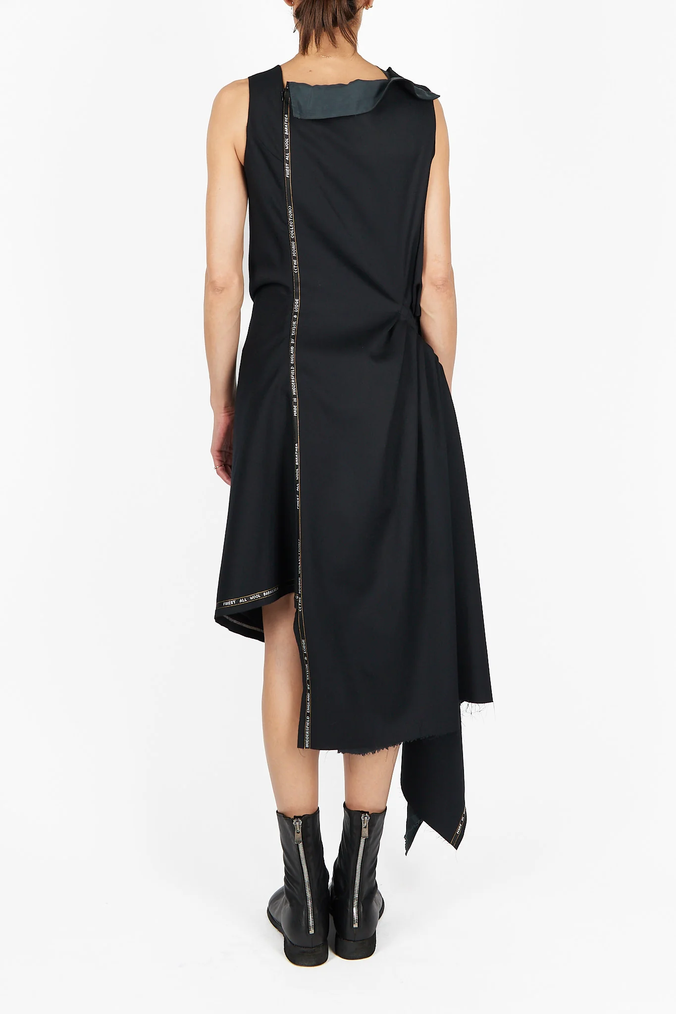 Side Pleat Wool Dress - Image 4