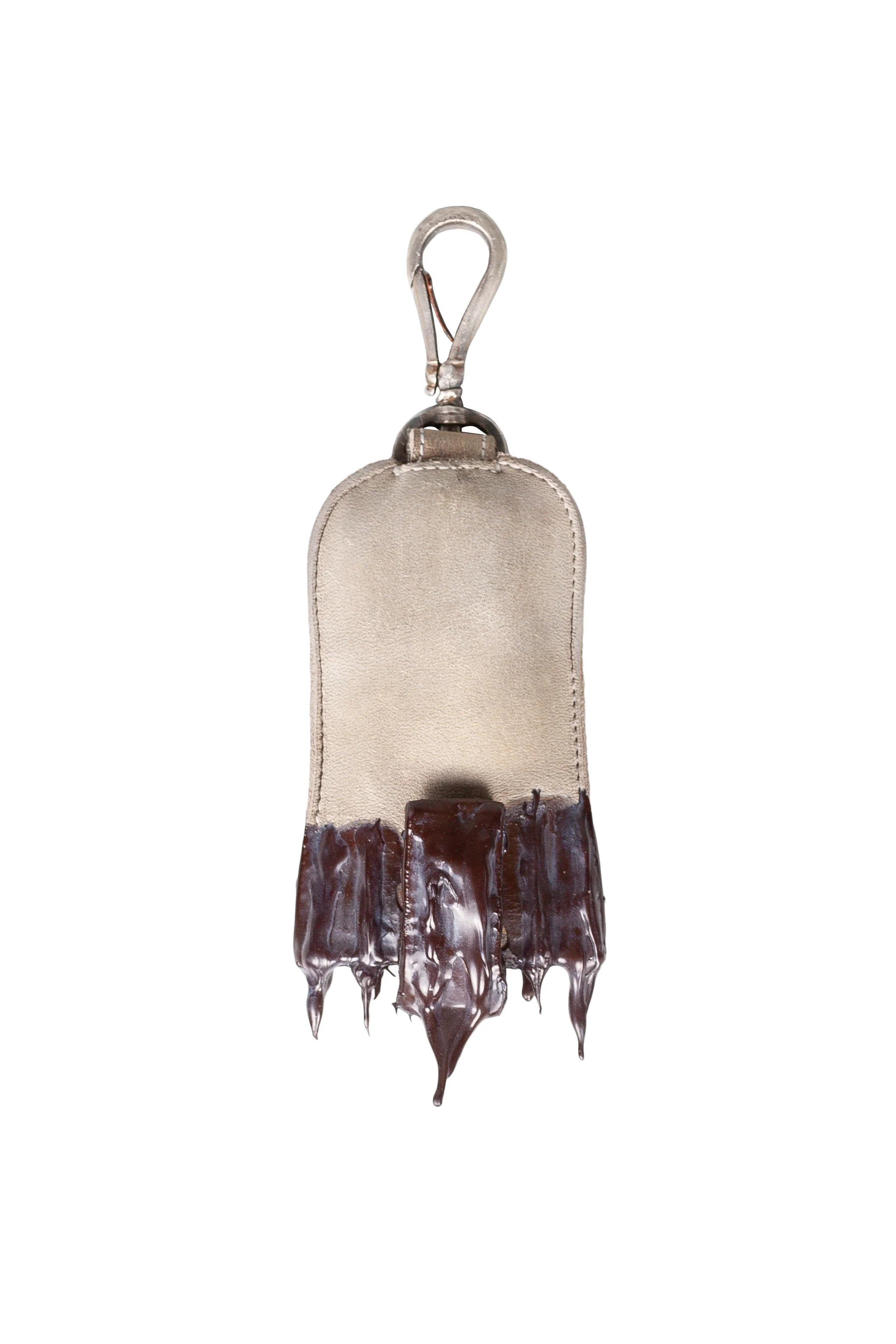 Silver Hook Drip Rubber Key Leather Case