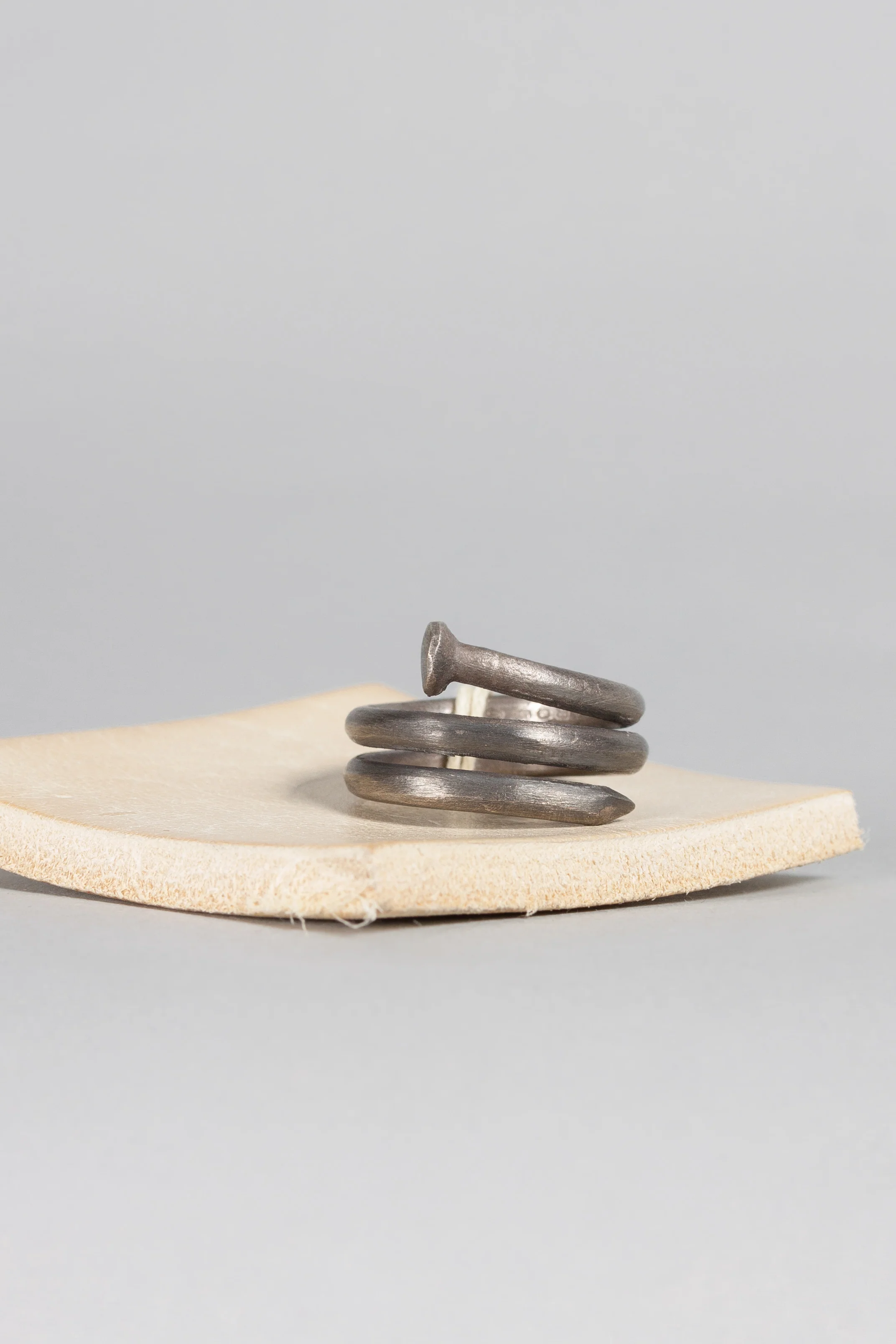 Spiral Nail Silver Ring - Image 2