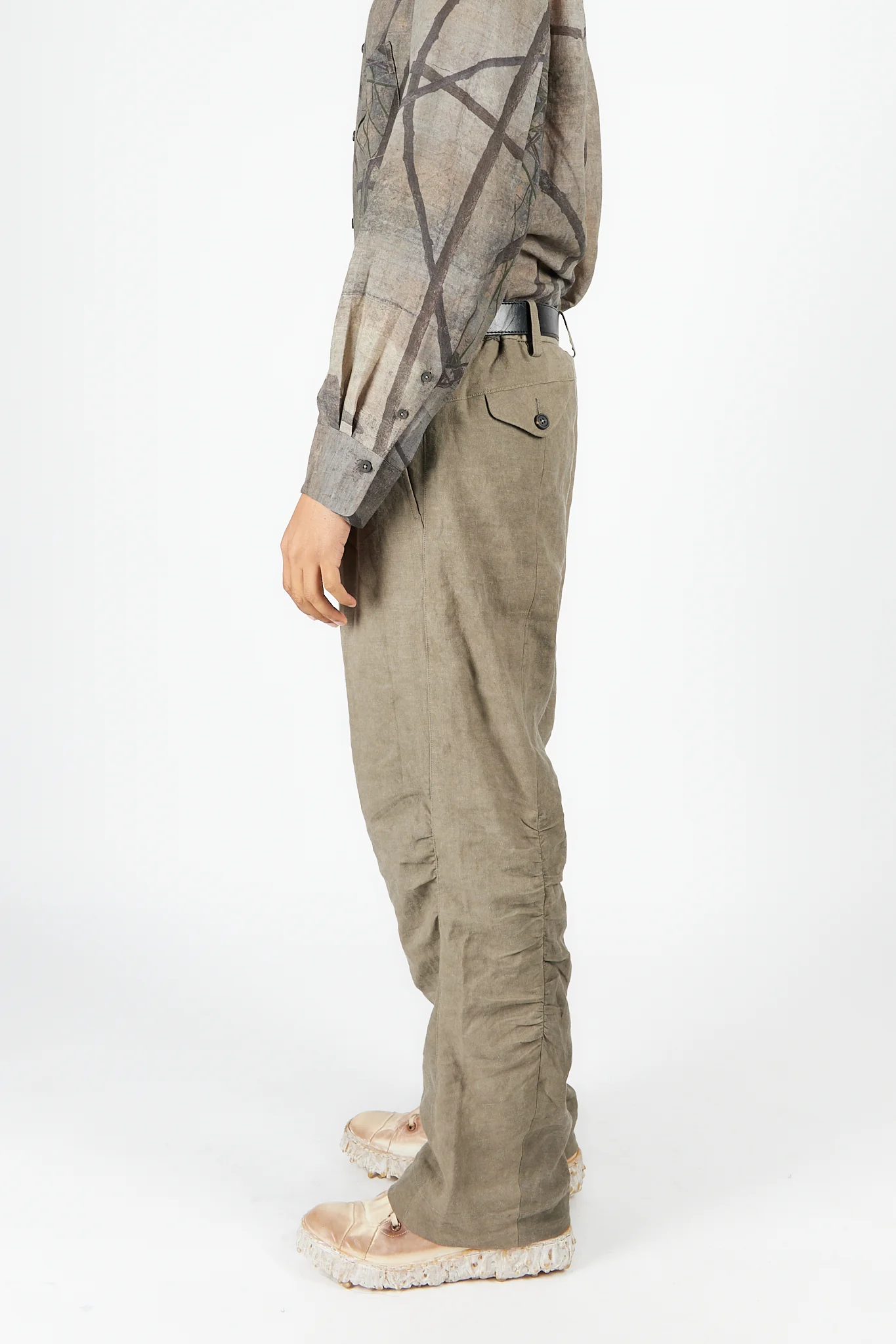 Straight Leg Gathering Trousers - Image 3