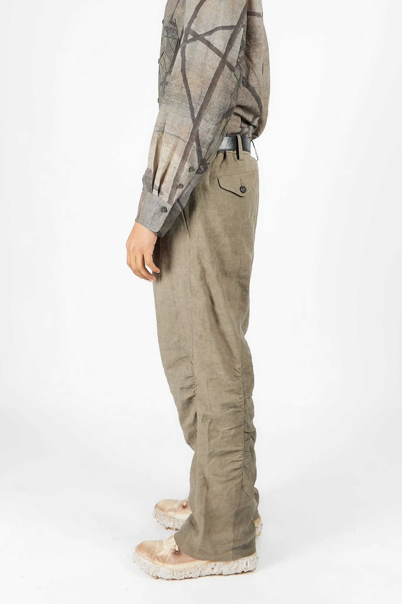 Straight Leg Gathering Trousers - Image 8