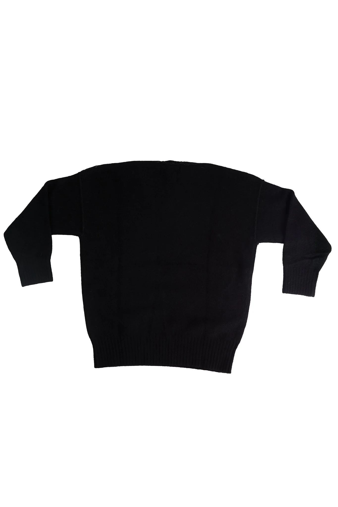 Yak V-Neck Sweater with Contrast Stitch - Image 3