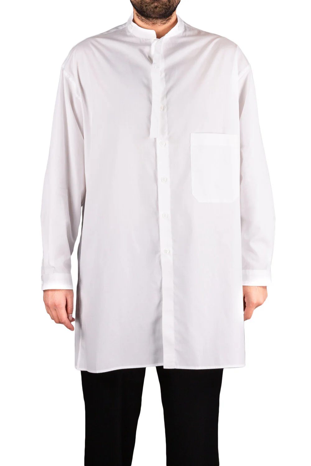 Stand Collar Longline Shirt